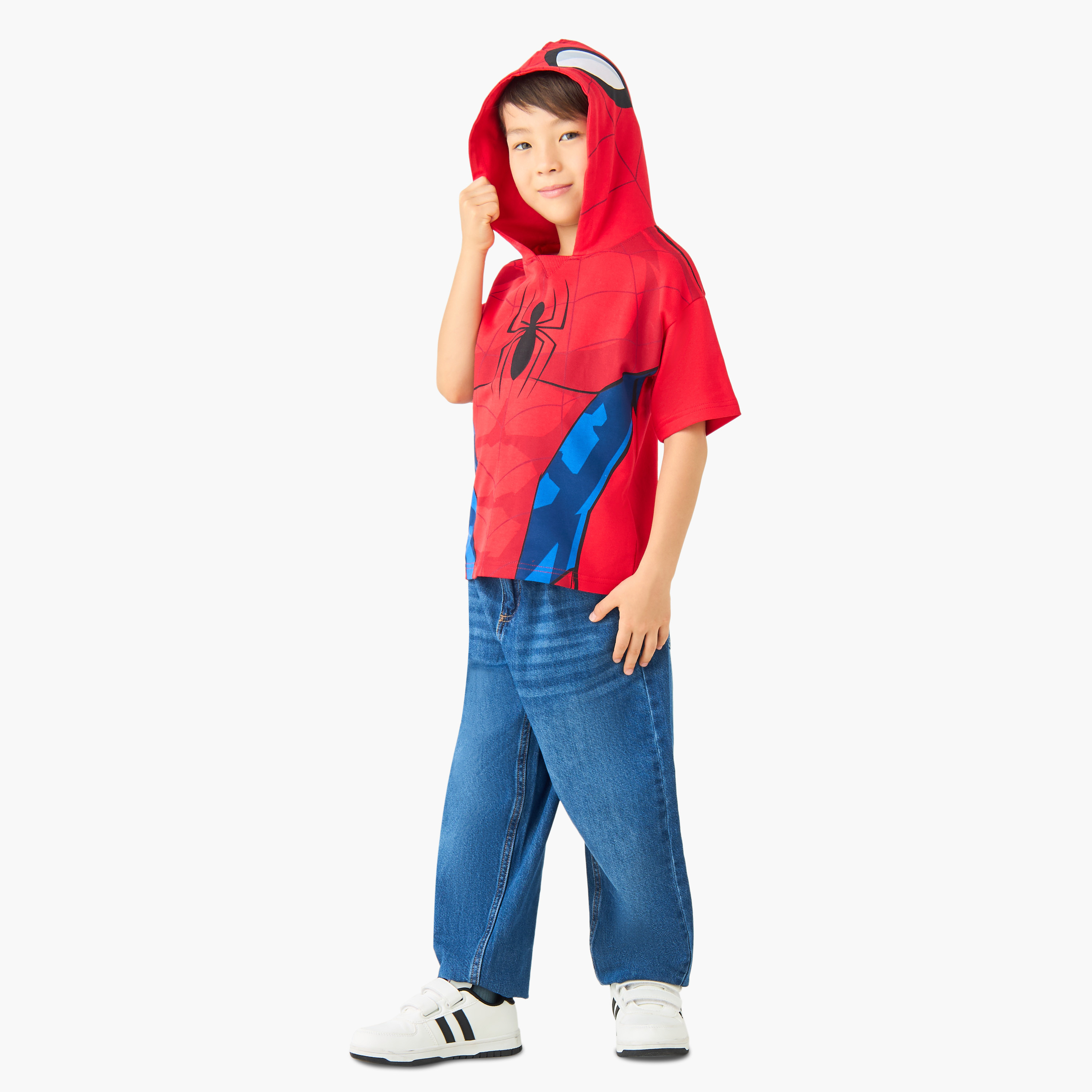 تيشيرت بقبعة وأكمام قصيرة وطبعات سبايدر مان-boys-clothing-tshirtsandpolos-image-2