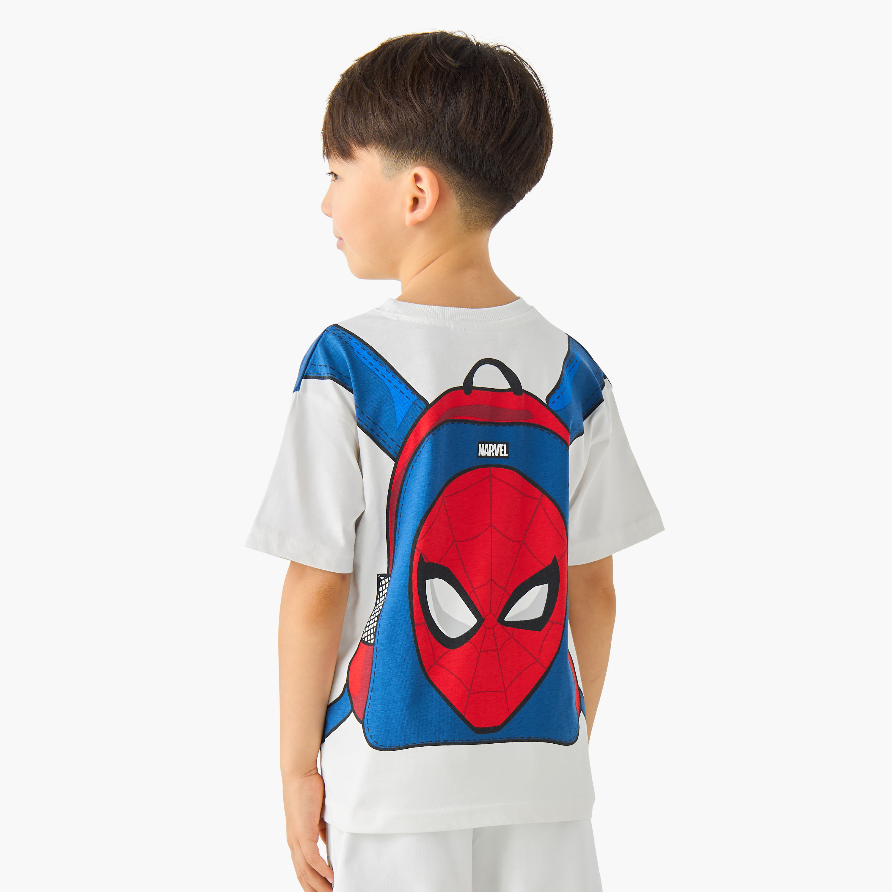 Crew Neck Short Sleeves T-shirt with Spider-Man Print-boys-clothing-tshirtsandpolos-image-1