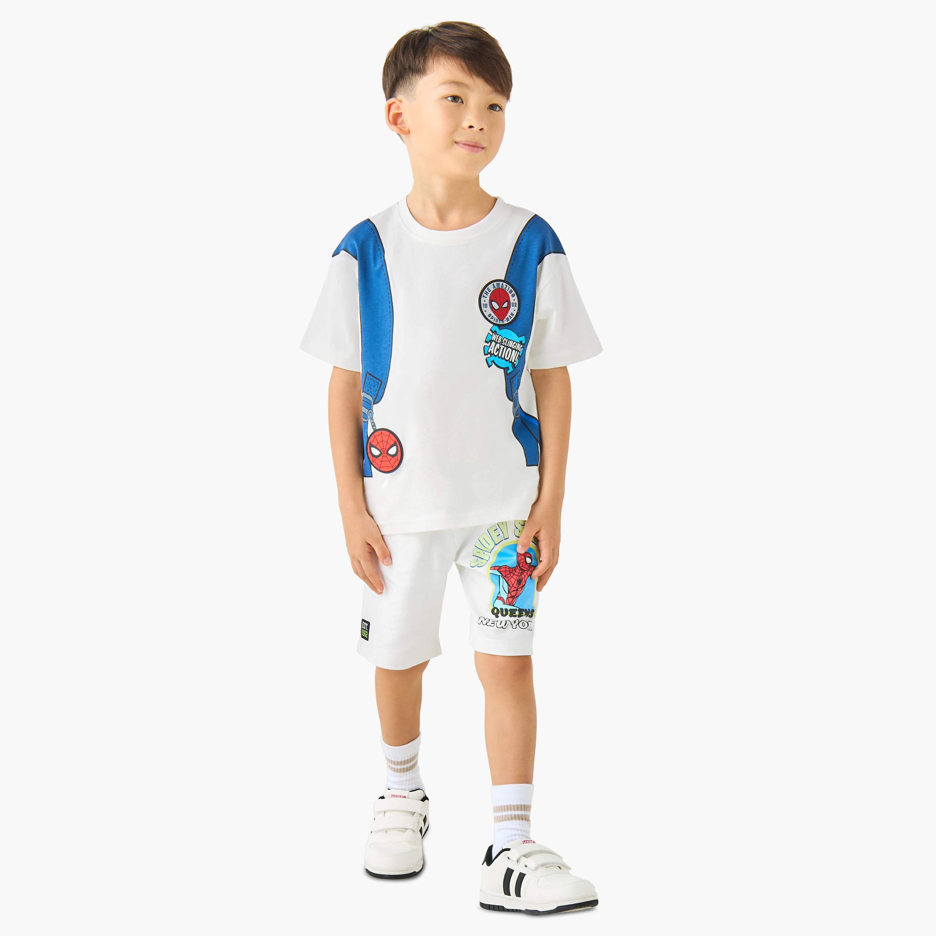 Crew Neck Short Sleeves T-shirt with Spider-Man Print-boys-clothing-tshirtsandpolos-image-2