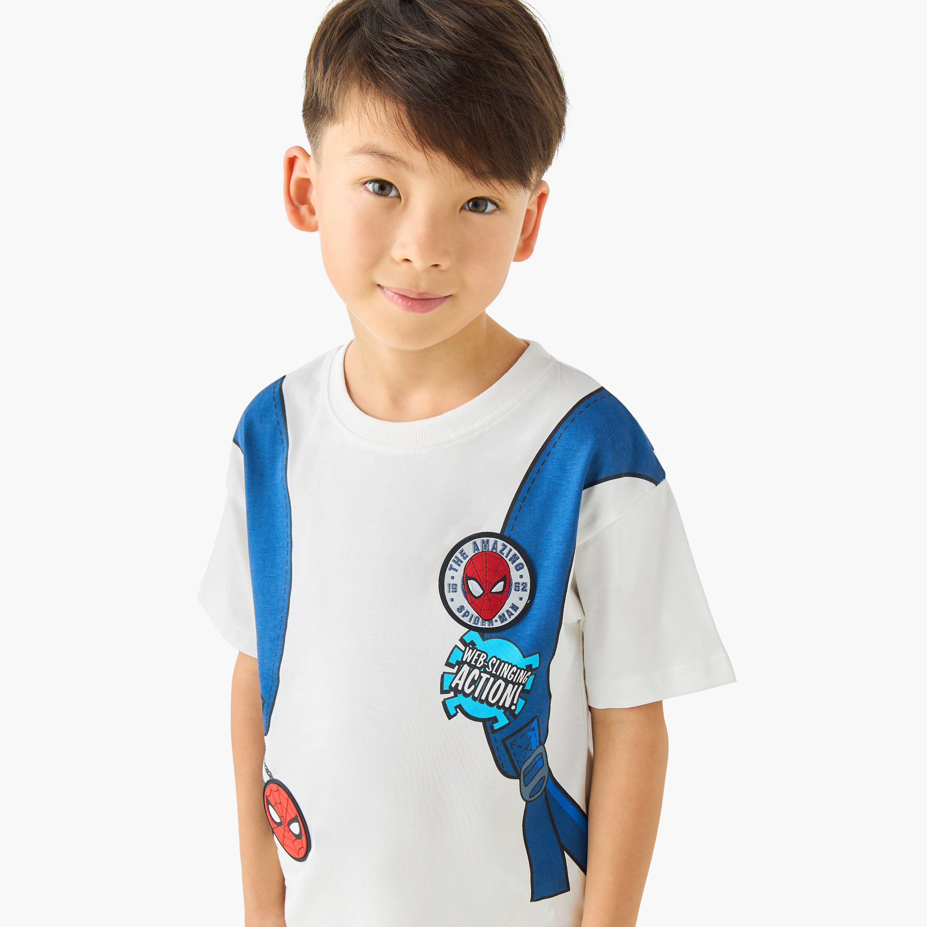 Crew Neck Short Sleeves T-shirt with Spider-Man Print-boys-clothing-tshirtsandpolos-image-4