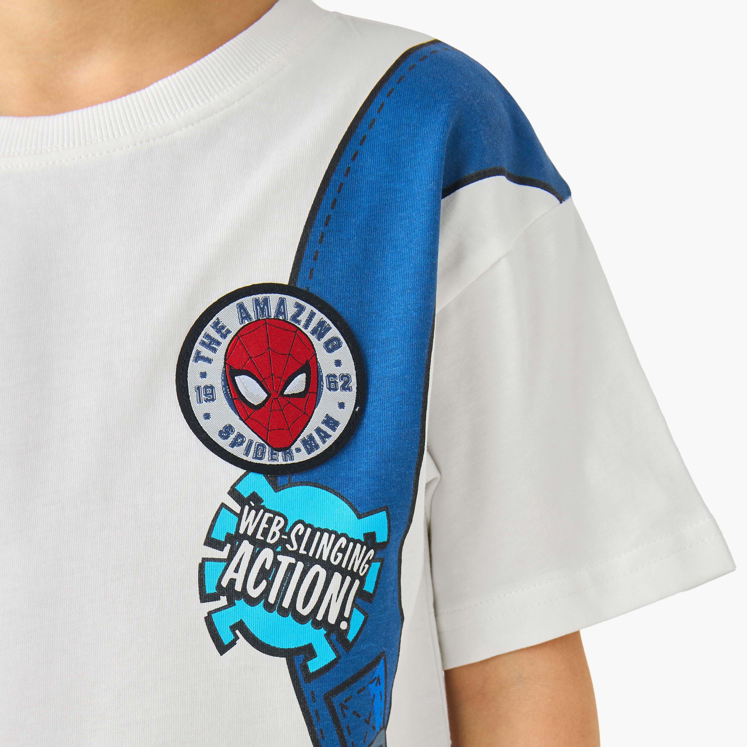 Crew Neck Short Sleeves T-shirt with Spider-Man Print-boys-clothing-tshirtsandpolos-image-5