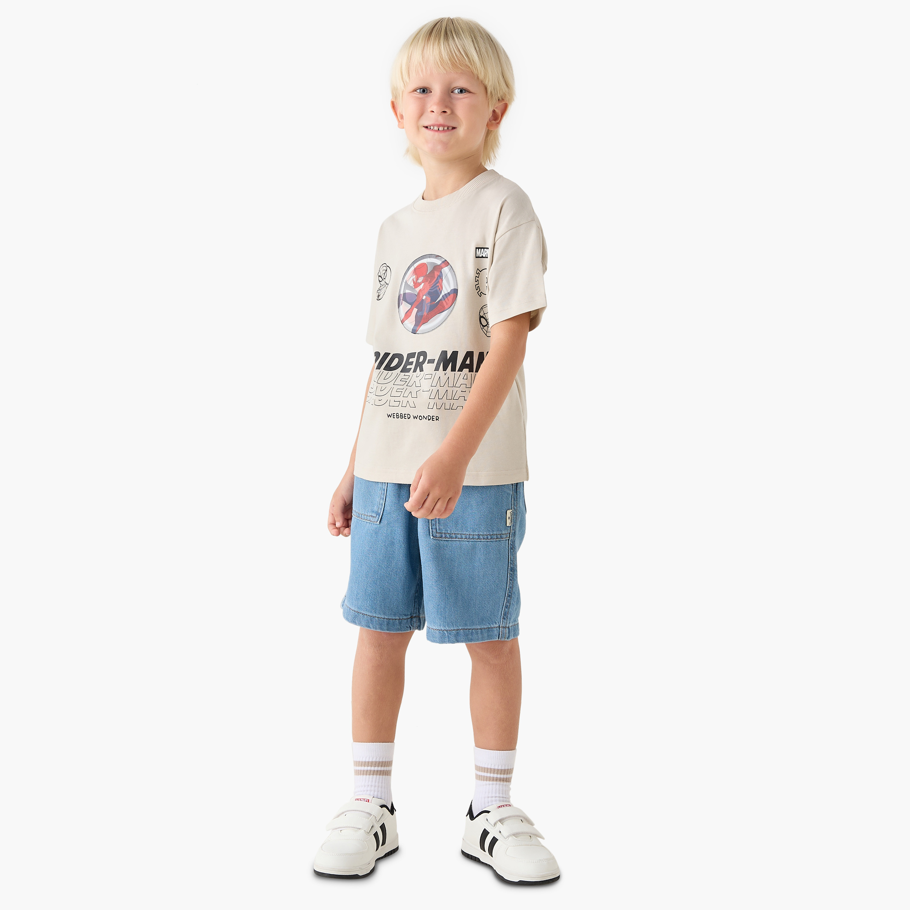 Crew Neck Short Sleeves T-shirt with Spider-Man Print-boys-clothing-tshirtsandpolos-image-2