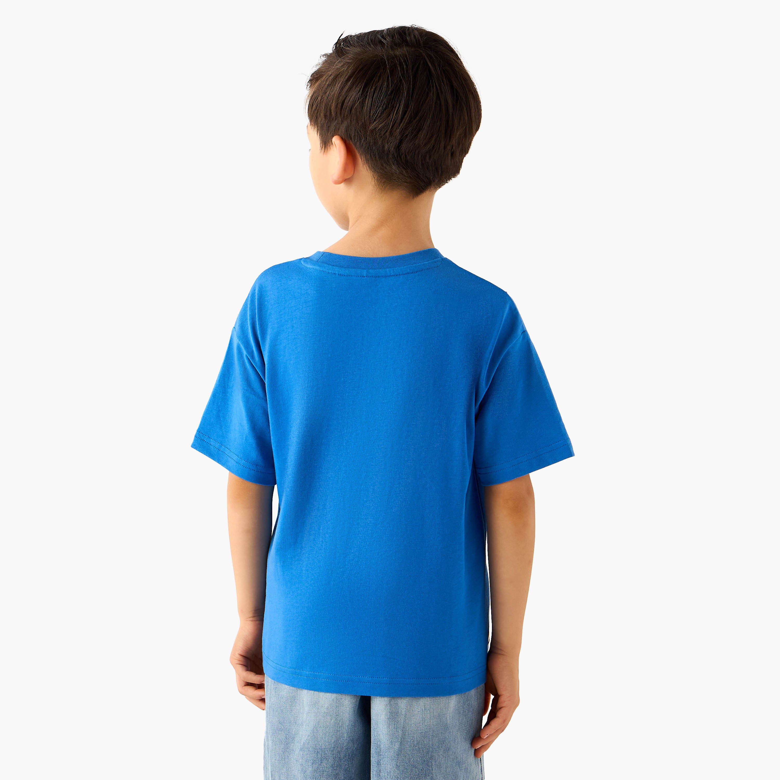 Crew Neck Short Sleeves T-shirt with Spider-Man Bag Applique-boys-clothing-tshirtsandpolos-image-3