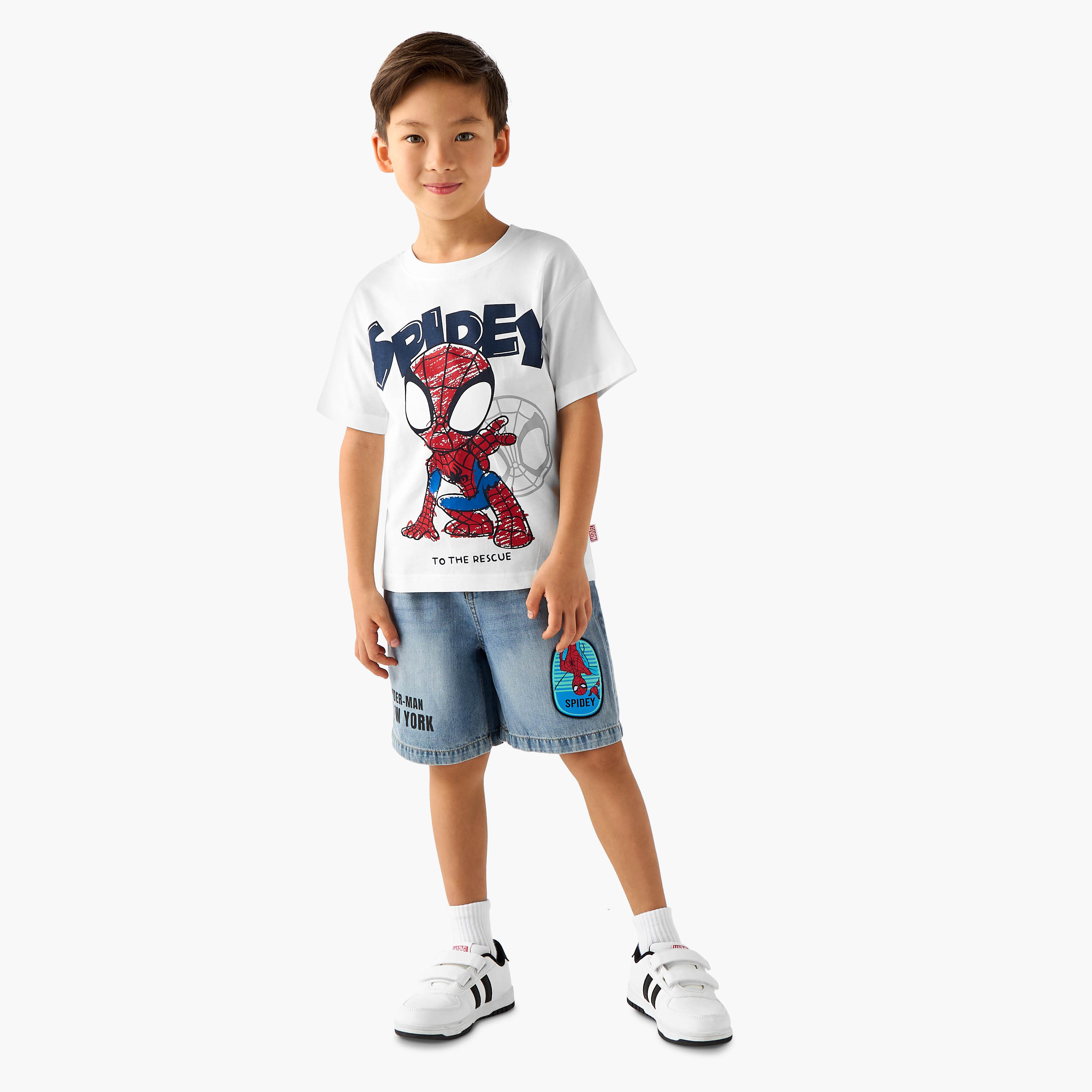 Crew Neck Short Sleeves T-shirt with Spider-Man Print-boys-clothing-tshirtsandpolos-image-2