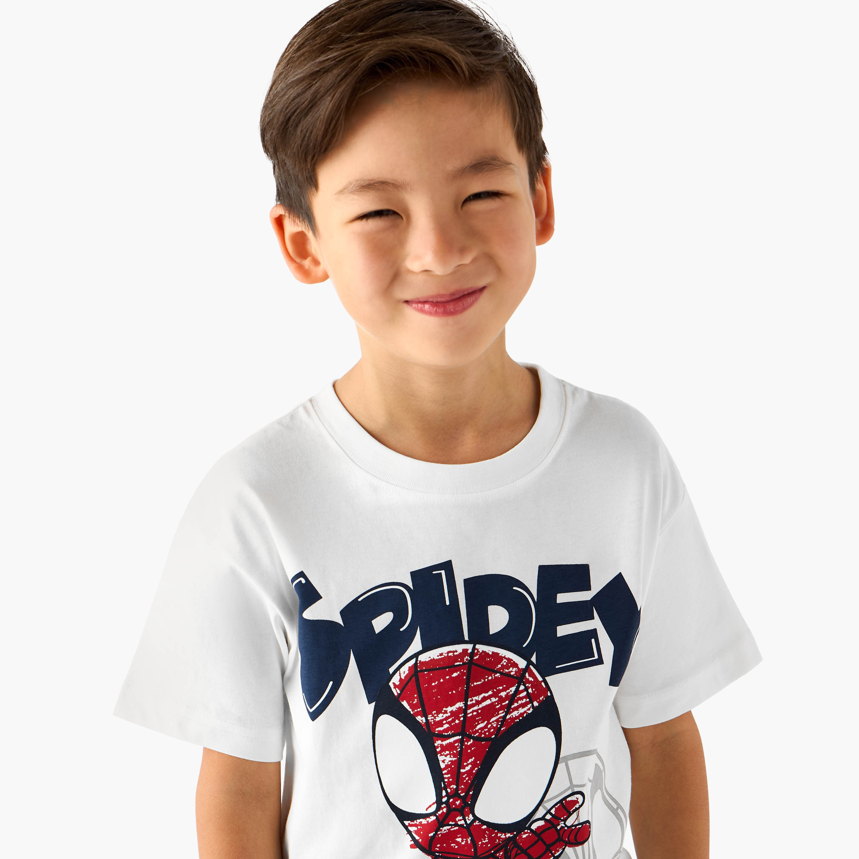 Crew Neck Short Sleeves T-shirt with Spider-Man Print-boys-clothing-tshirtsandpolos-image-4