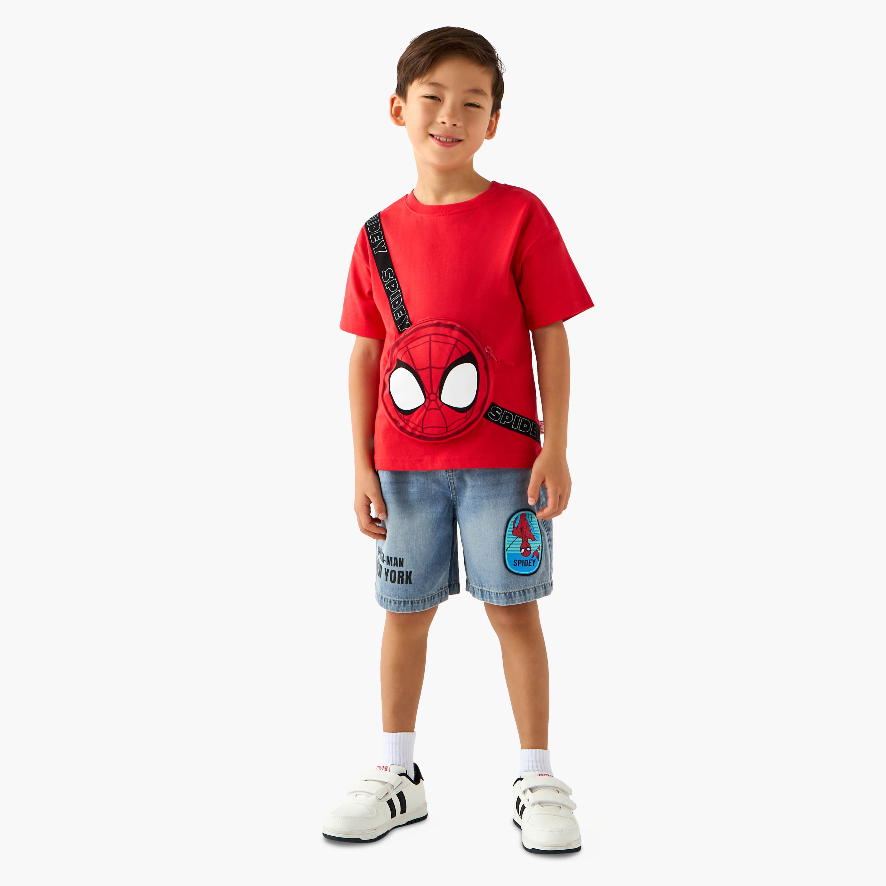 Crew Neck Short Sleeves T-shirt with Spider-Man Print-boys-clothing-tshirtsandpolos-image-2