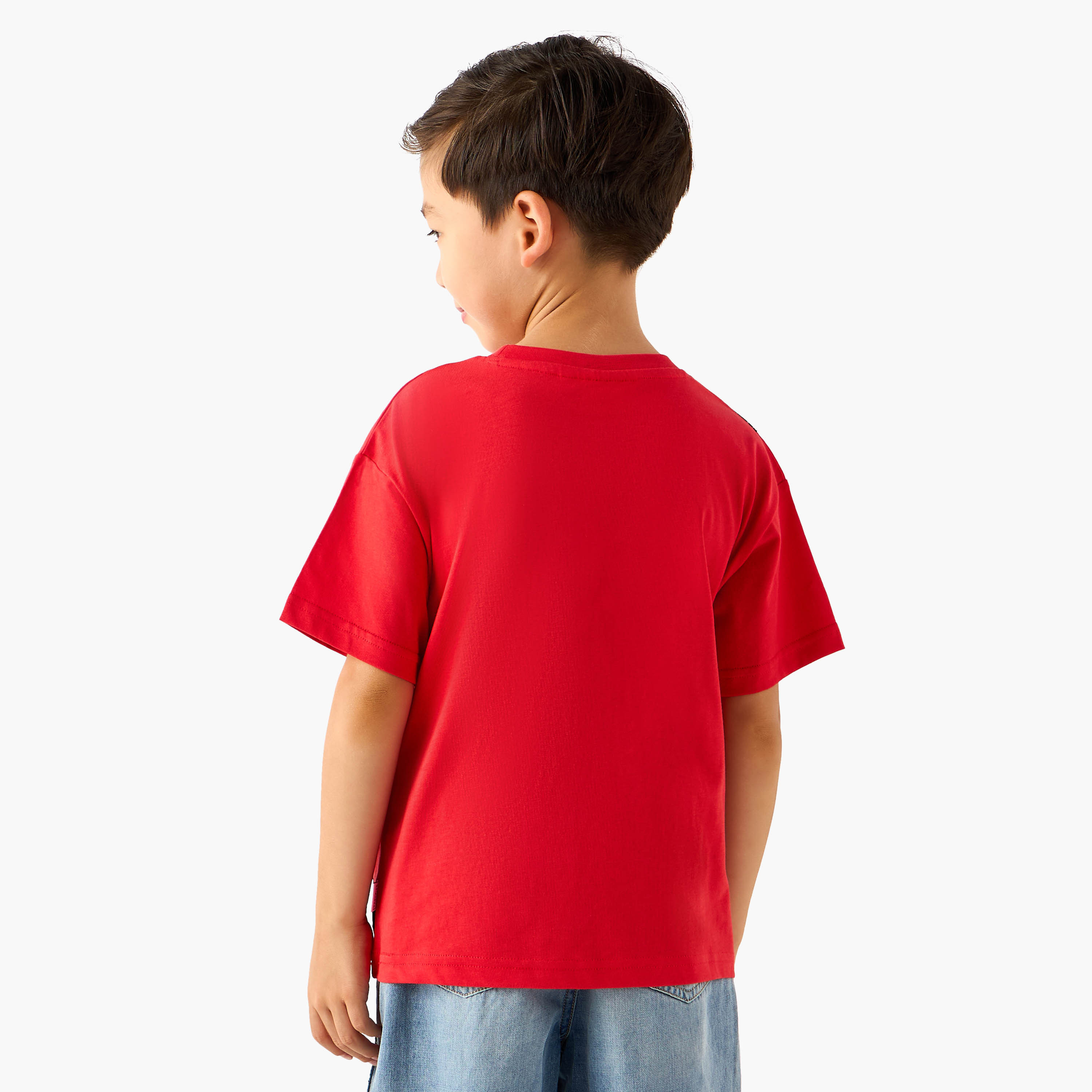 Crew Neck Short Sleeves T-shirt with Spider-Man Print-boys-clothing-tshirtsandpolos-image-3