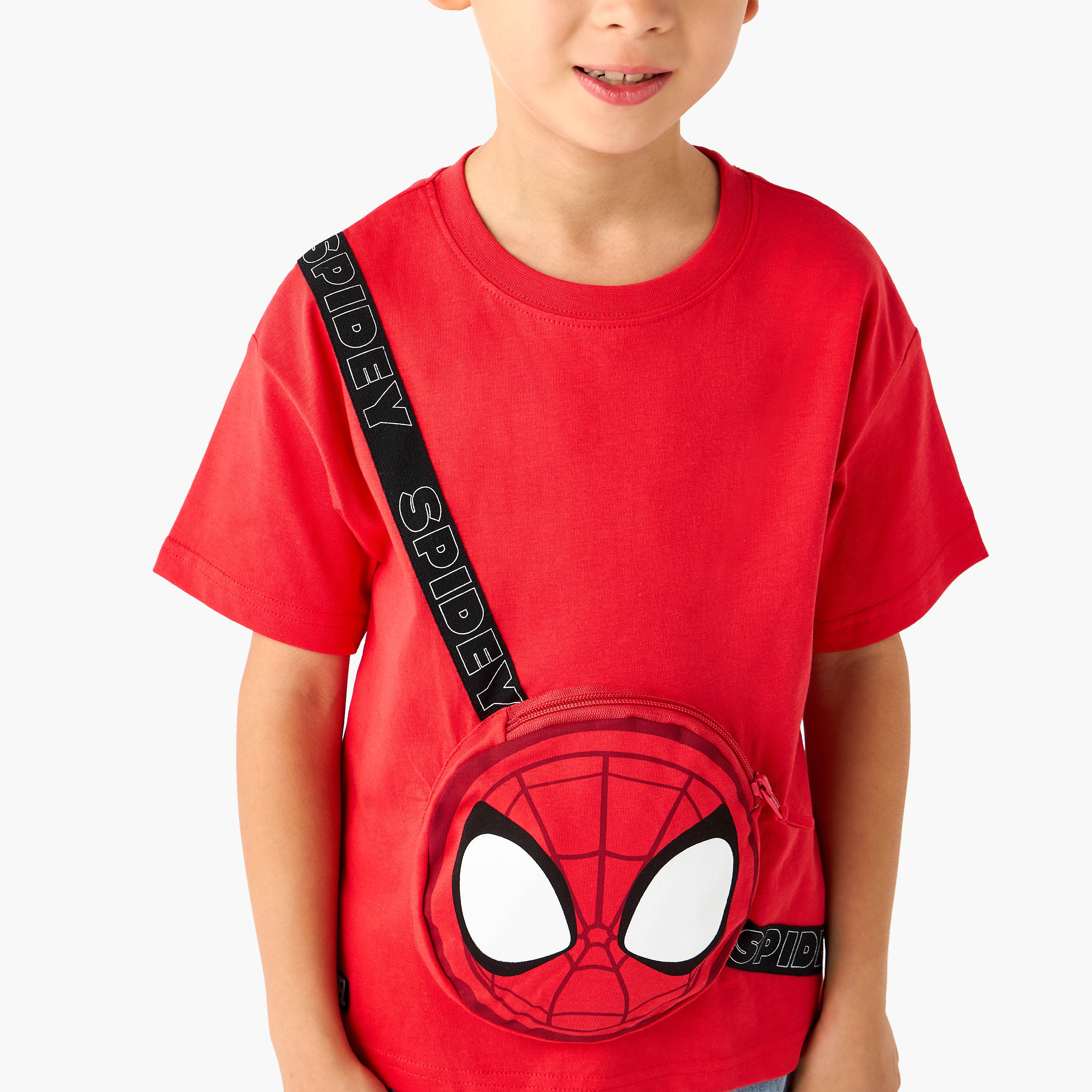 Crew Neck Short Sleeves T-shirt with Spider-Man Print-boys-clothing-tshirtsandpolos-image-4