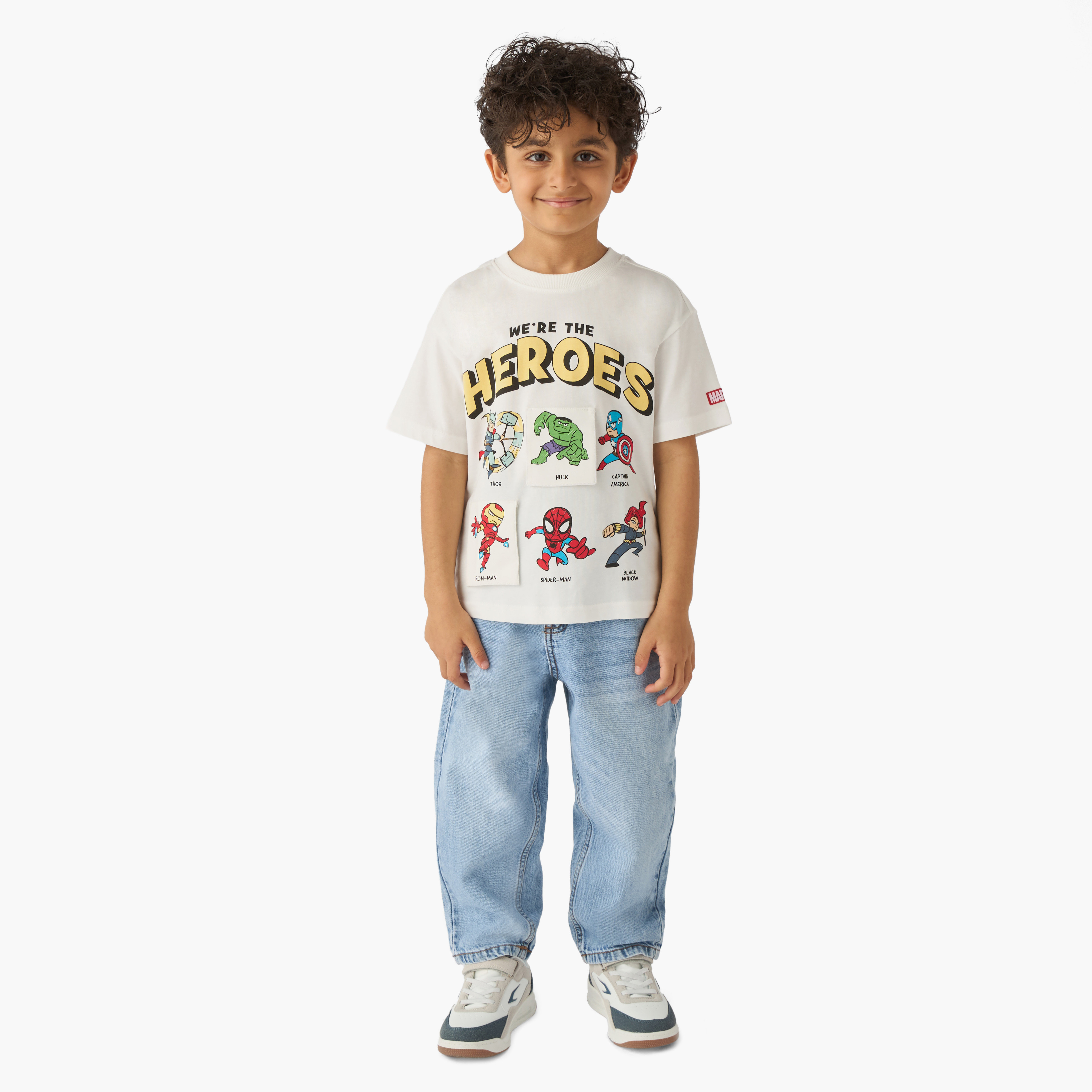 Crew Neck Short Sleeves T-shirt with Avengers Print-boys-clothing-tshirtsandpolos-image-2