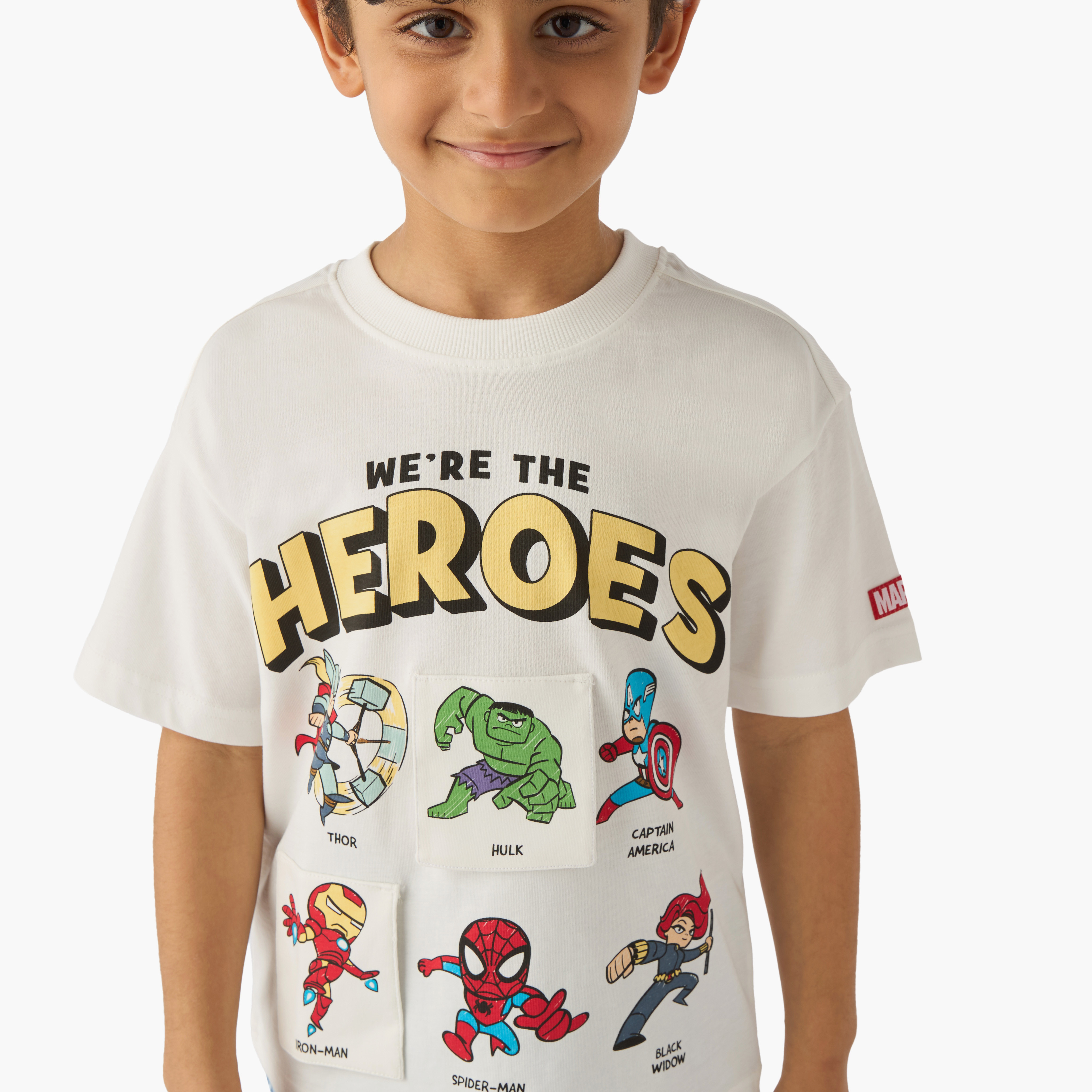 Crew Neck Short Sleeves T-shirt with Avengers Print-boys-clothing-tshirtsandpolos-image-4