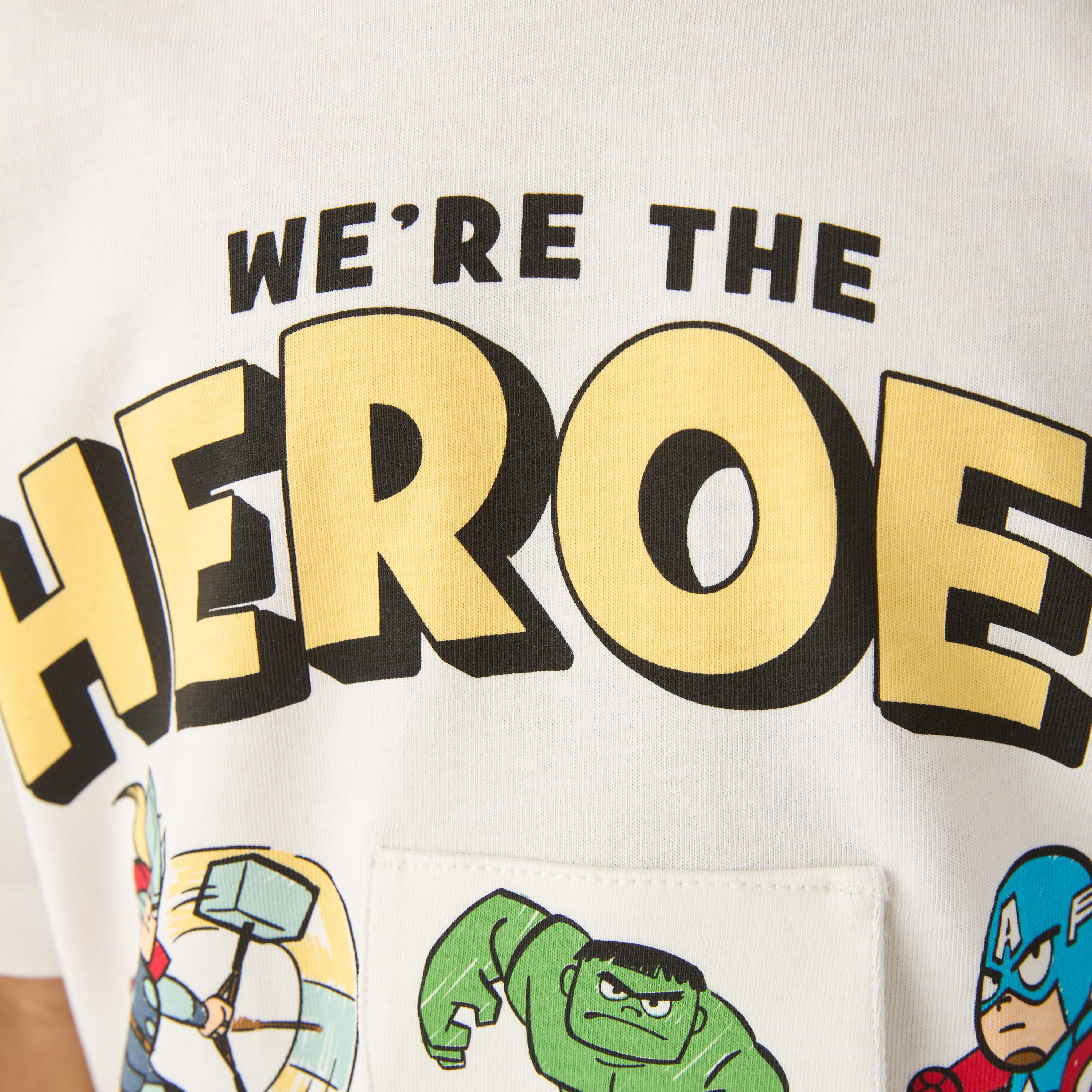 Crew Neck Short Sleeves T-shirt with Avengers Print-boys-clothing-tshirtsandpolos-image-5