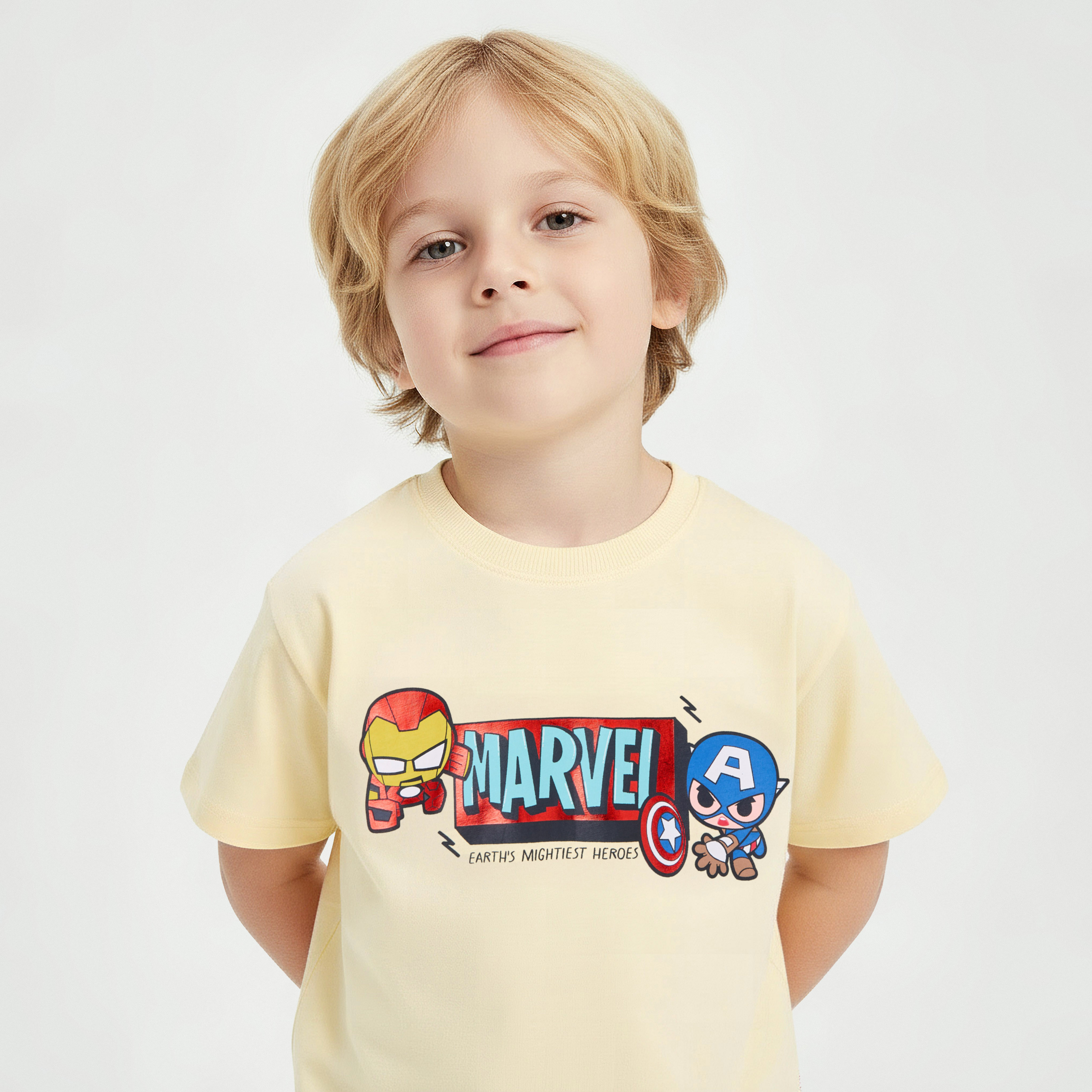 Crew Neck Short Sleeves T-shirt with Avengers Print-boys-clothing-tshirtsandpolos-image-1