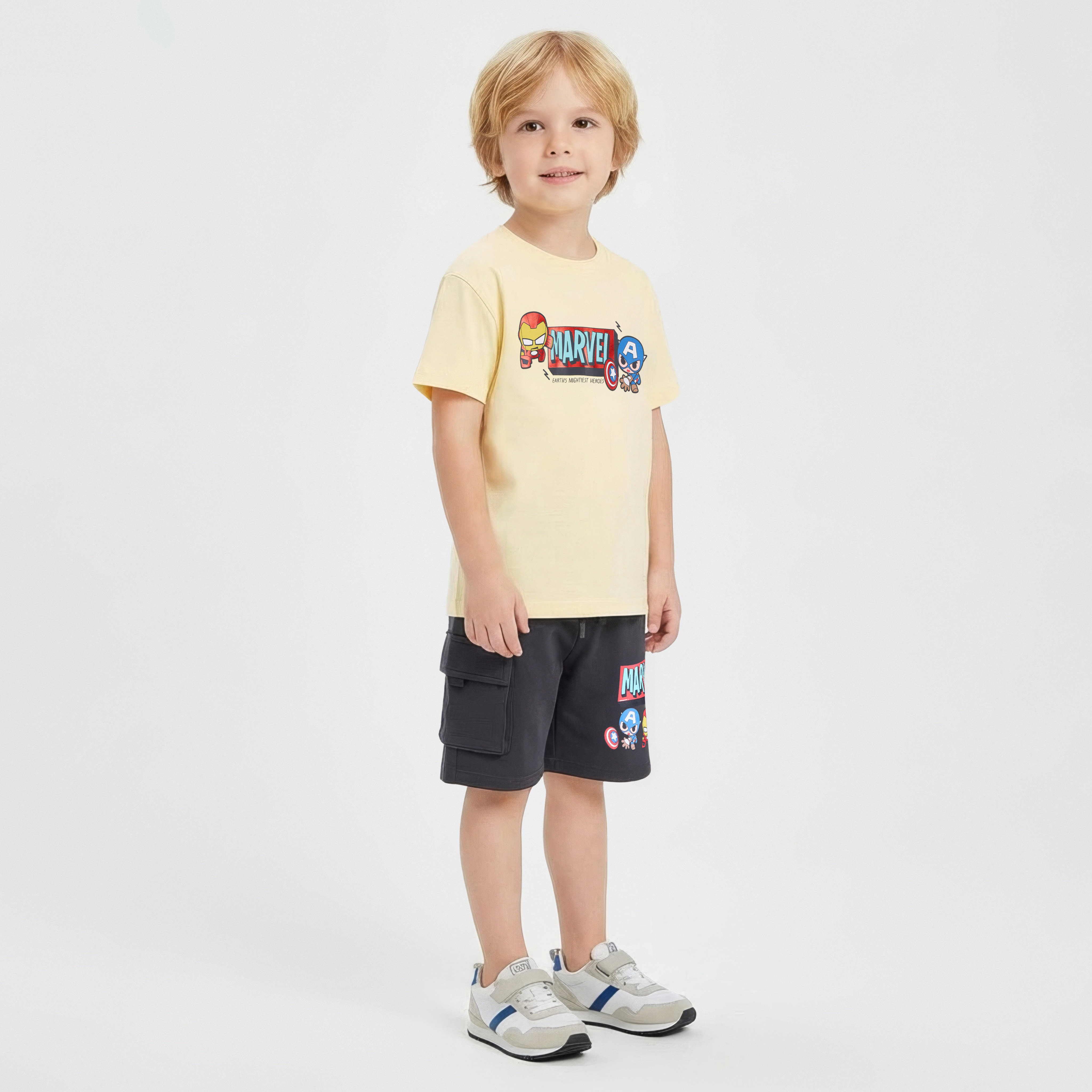 Crew Neck Short Sleeves T-shirt with Avengers Print-boys-clothing-tshirtsandpolos-image-2