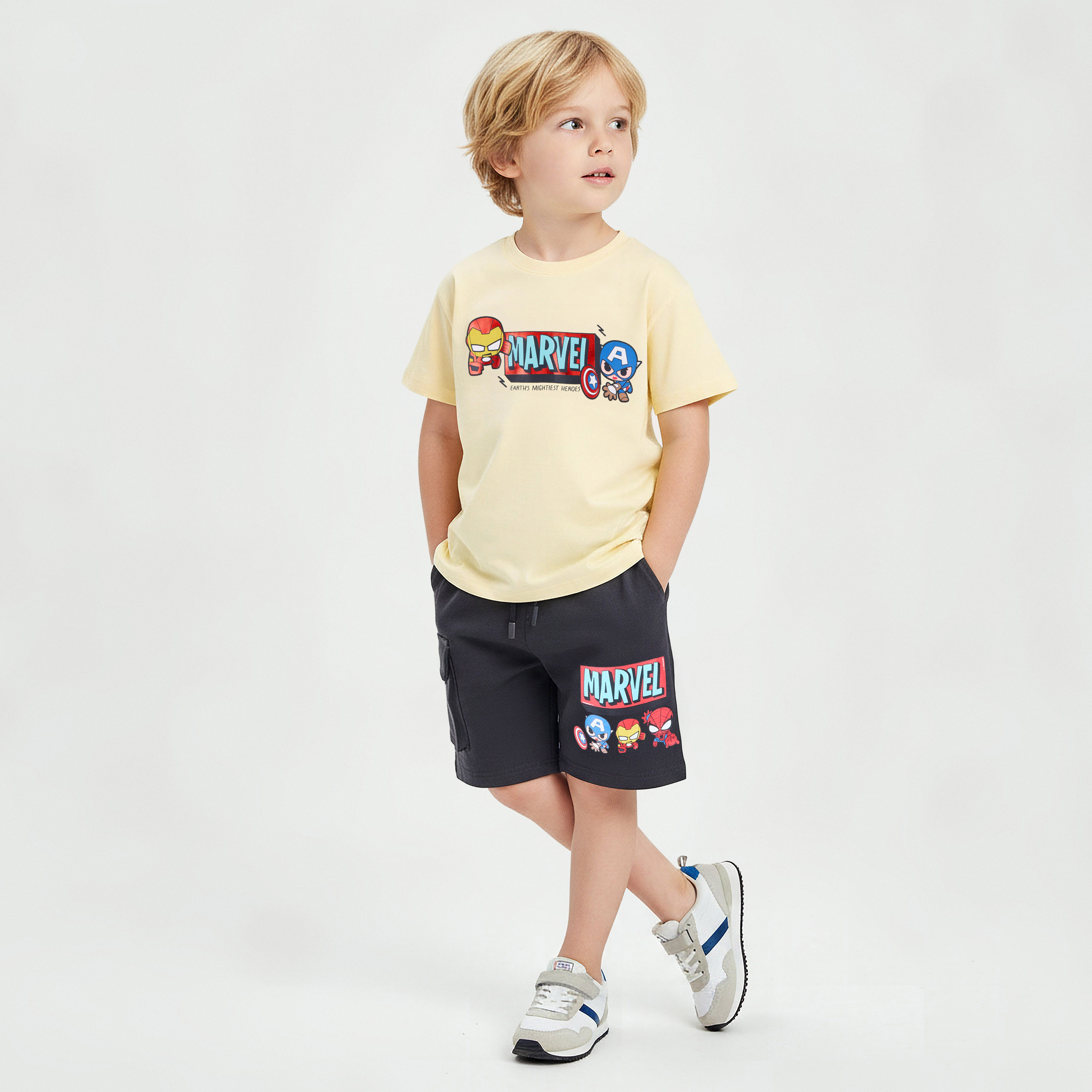 Crew Neck Short Sleeves T-shirt with Avengers Print-boys-clothing-tshirtsandpolos-image-5