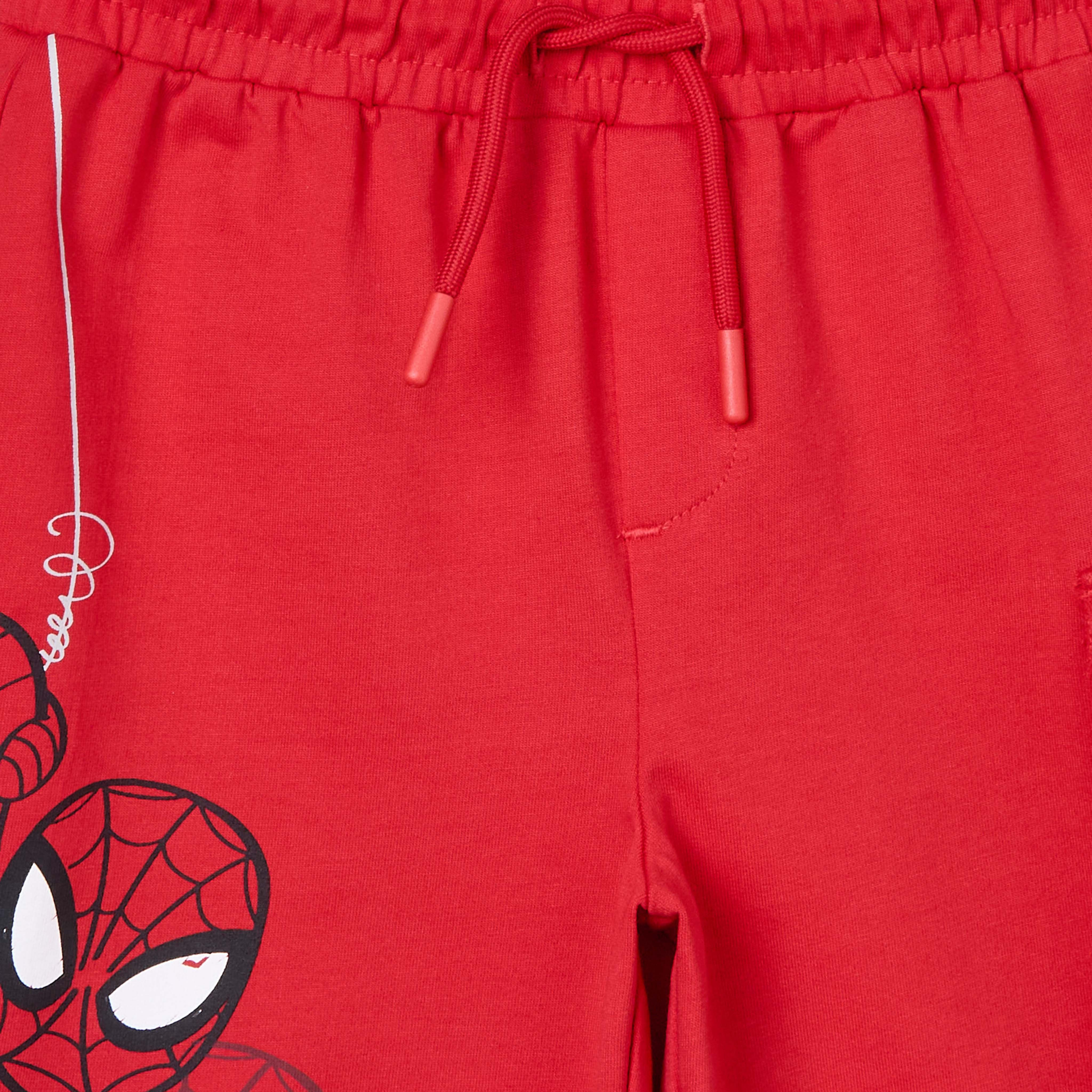 Knee Length Elasticated Drawstring Waist Shorts with Spider-Man Print-boys-clothing-bottoms-shorts-image-5