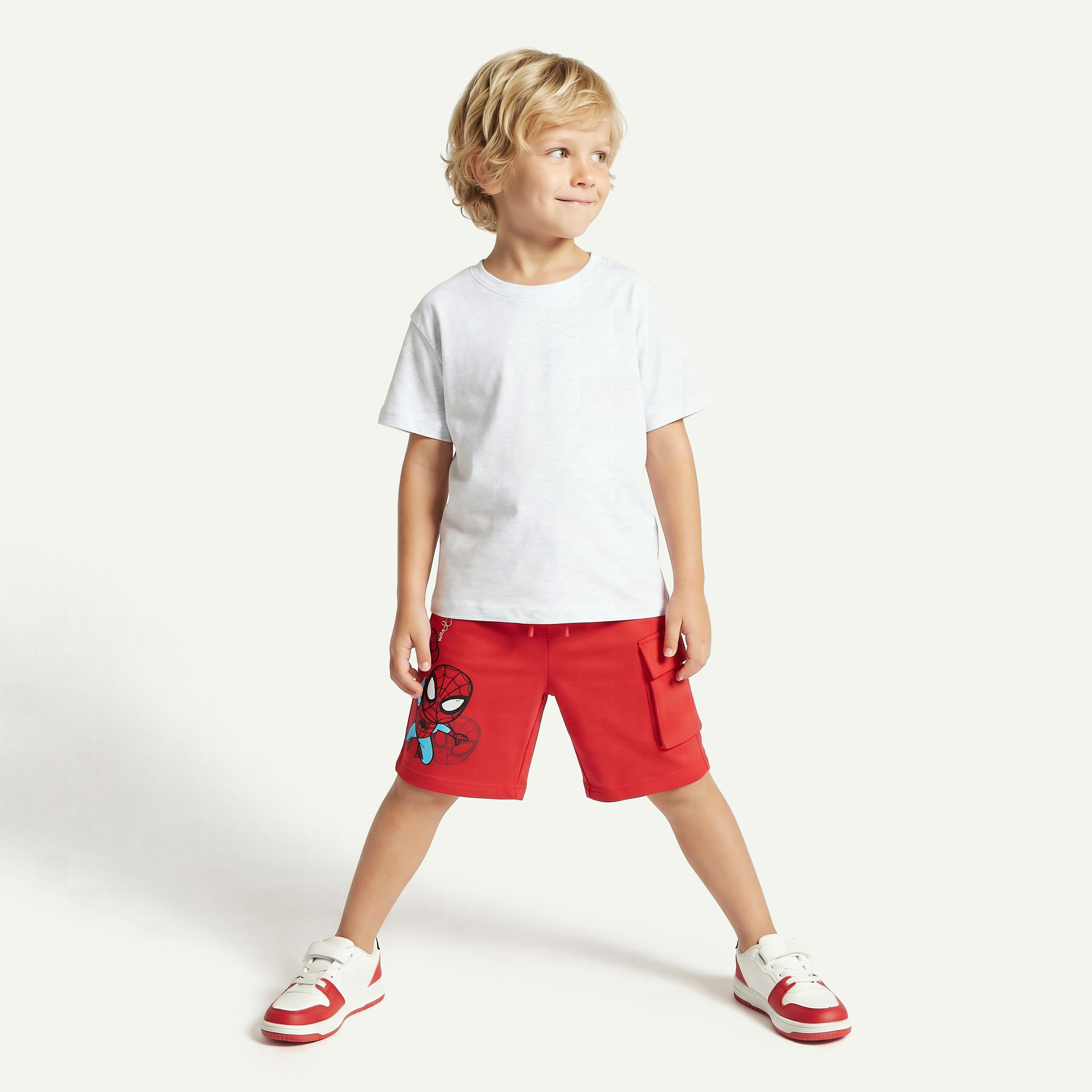 Knee Length Elasticated Drawstring Waist Shorts with Spider-Man Print-boys-clothing-bottoms-shorts-image-6
