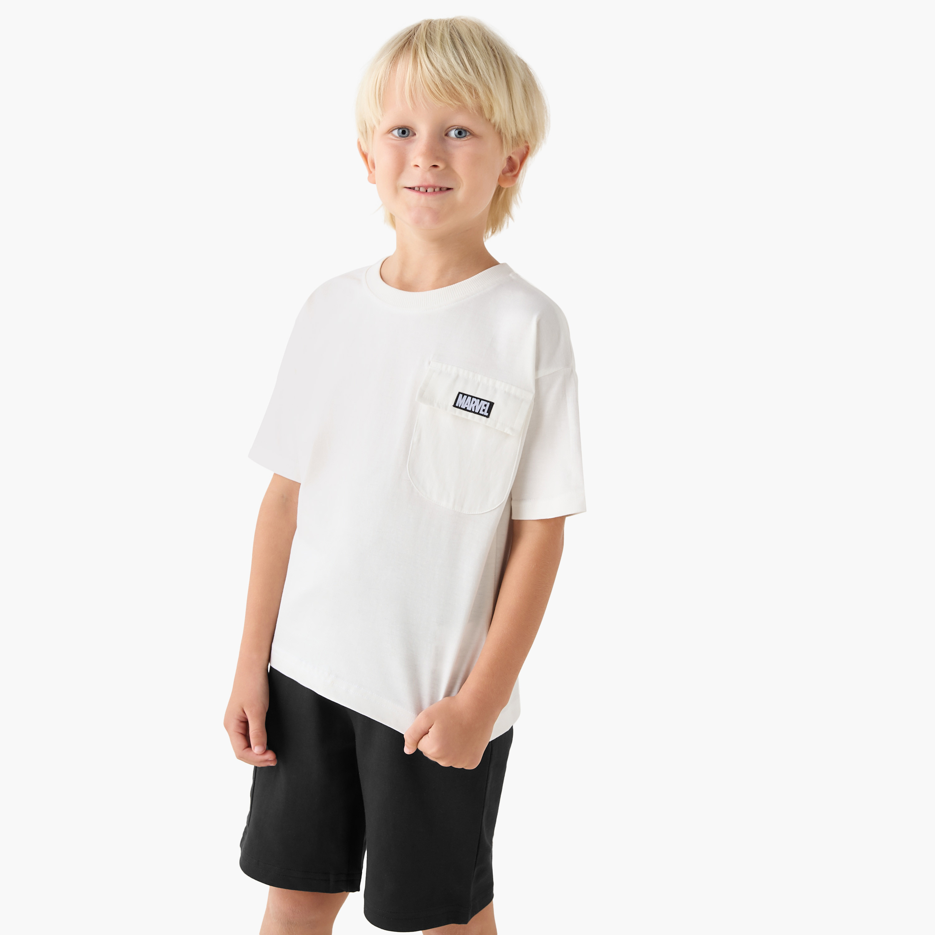 Crew Neck Short Sleeves T-shirt and Shorts Set with Spider-Man Print-baby-boys-clothing-setsandcoords-image-2