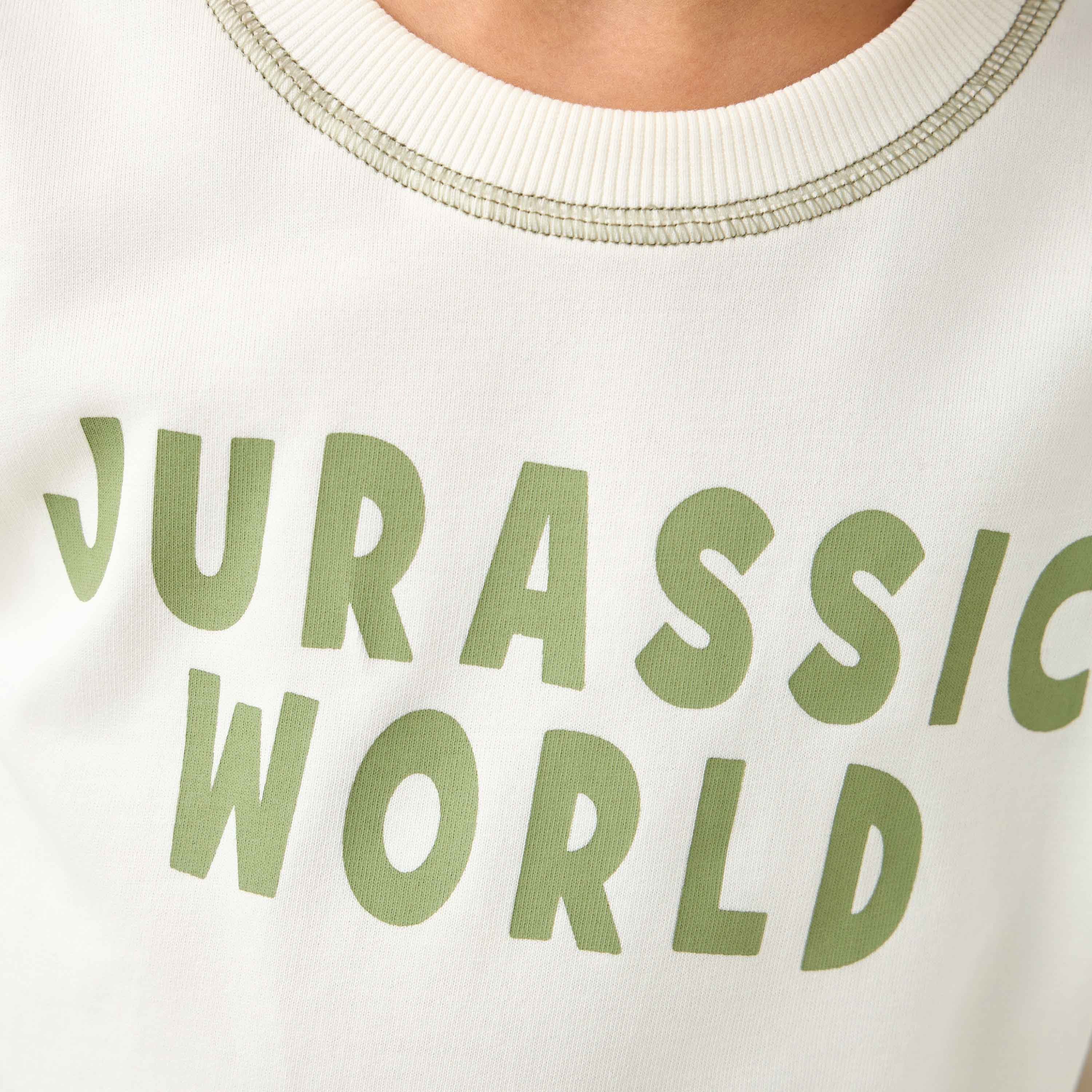 Jurassic World Print Sweatshirt with Long Sleeves-boys-clothing-sweatshirts-image-5