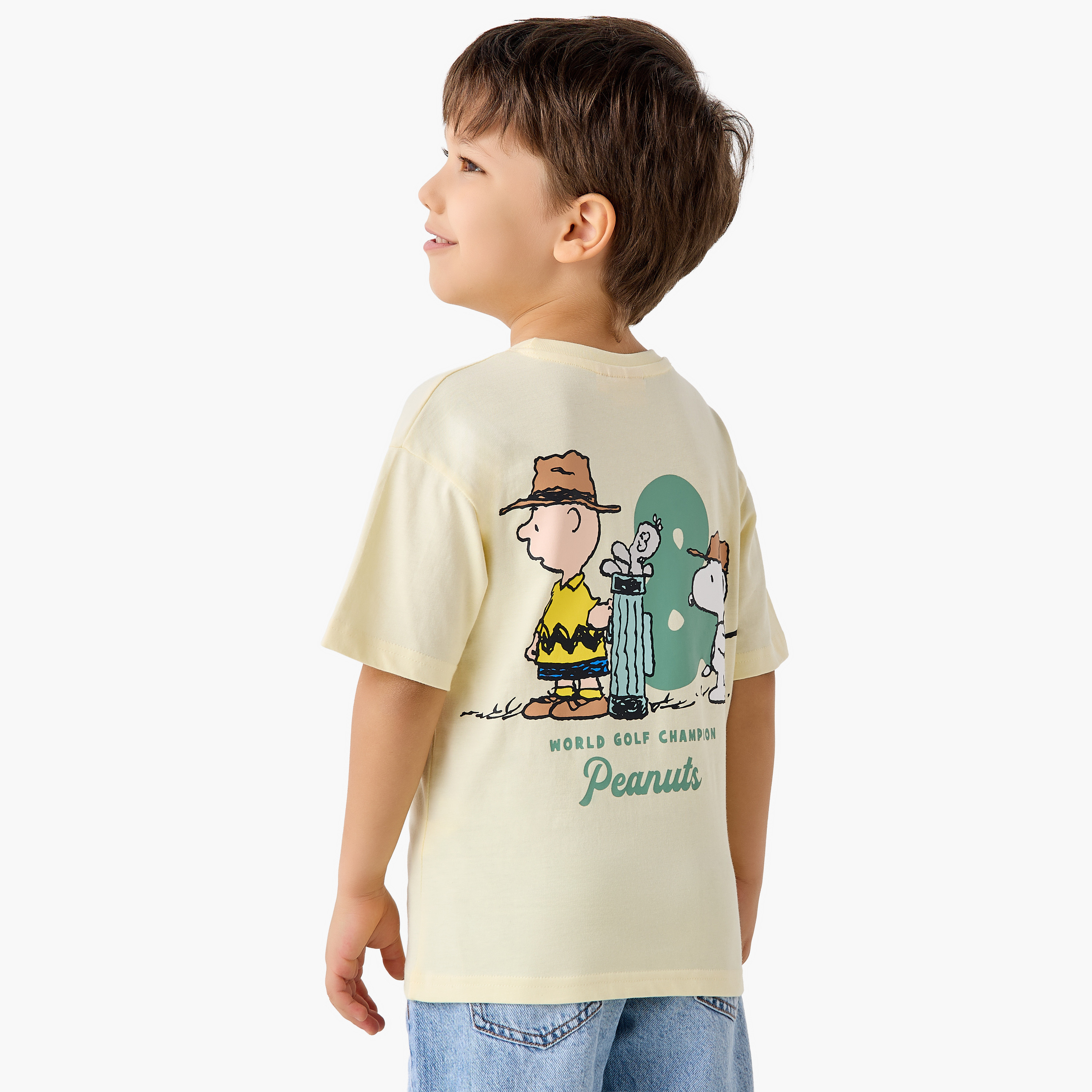 Crew Neck Short Sleeves T-shirt with Snoopy Print-boys-clothing-tshirtsandpolos-image-1