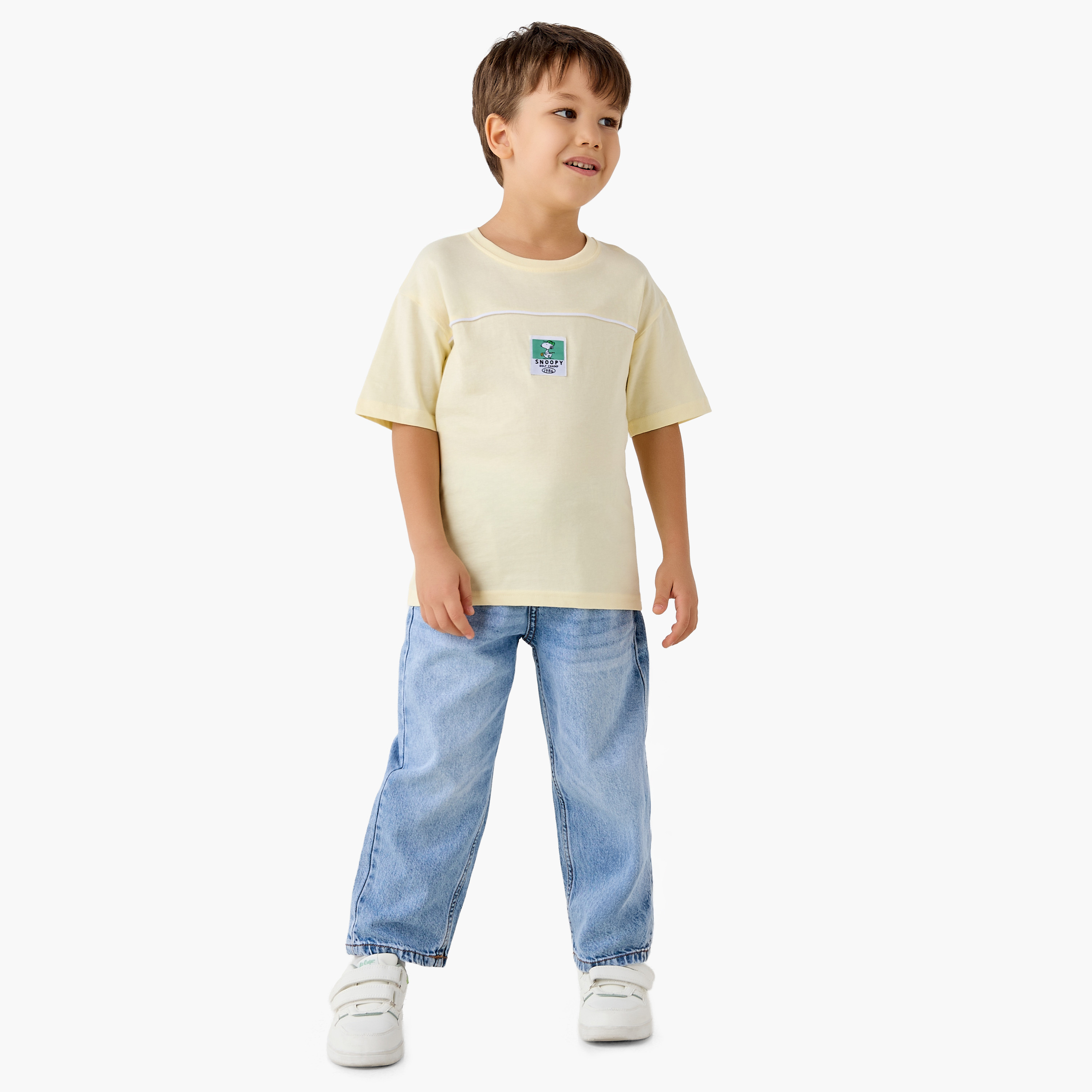 Crew Neck Short Sleeves T-shirt with Snoopy Print-boys-clothing-tshirtsandpolos-image-2