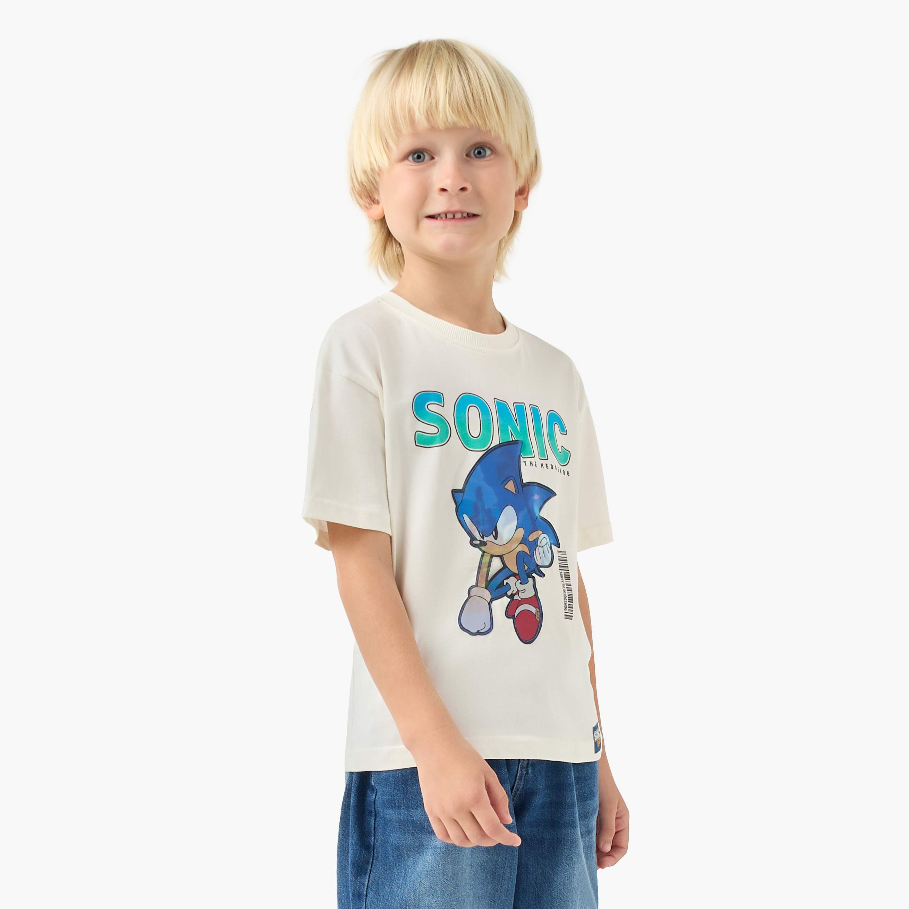 Crew Neck Short Sleeves T-shirt with Sonic the Hedgehog Print-boys-clothing-tshirtsandpolos-image-1