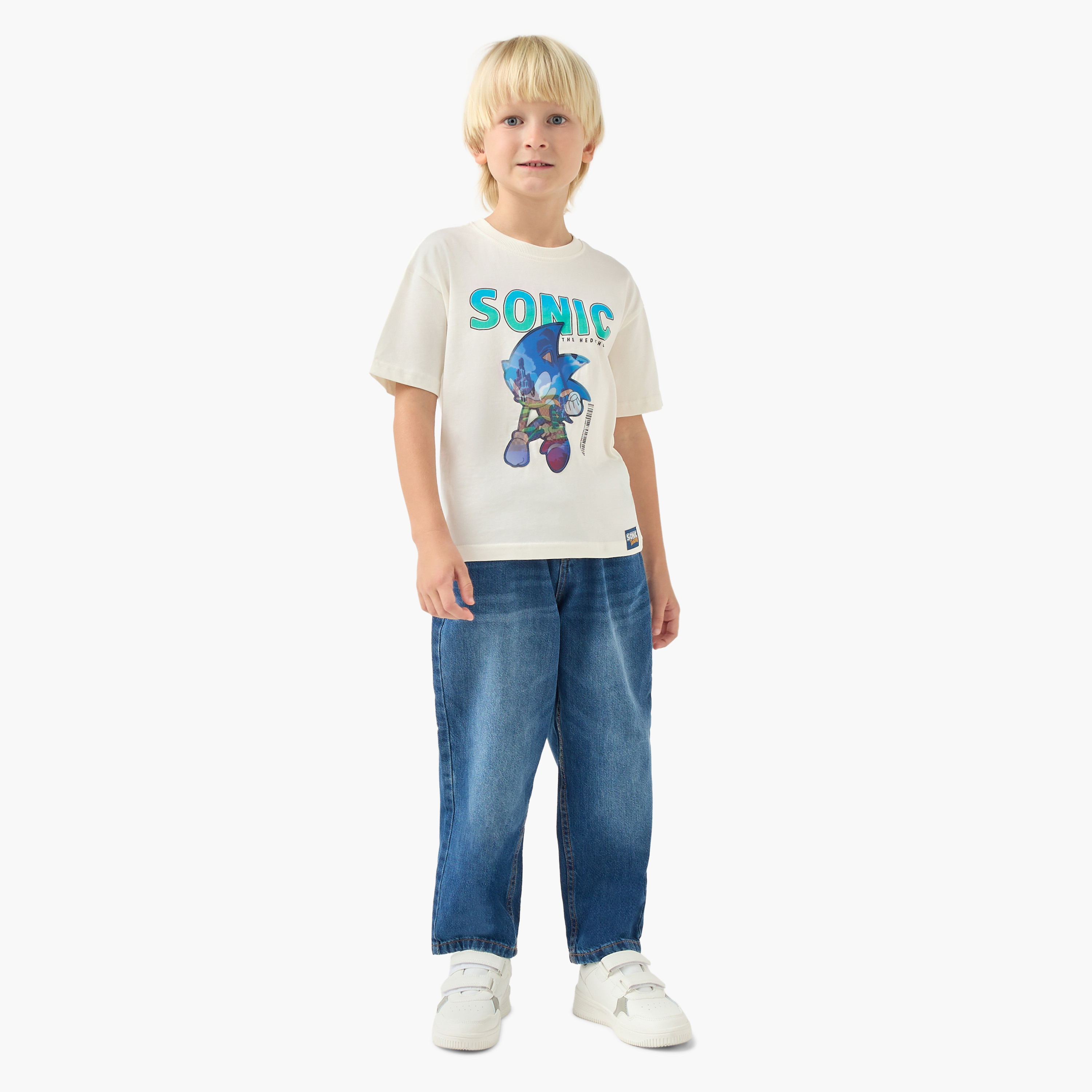 Crew Neck Short Sleeves T-shirt with Sonic the Hedgehog Print-boys-clothing-tshirtsandpolos-image-2
