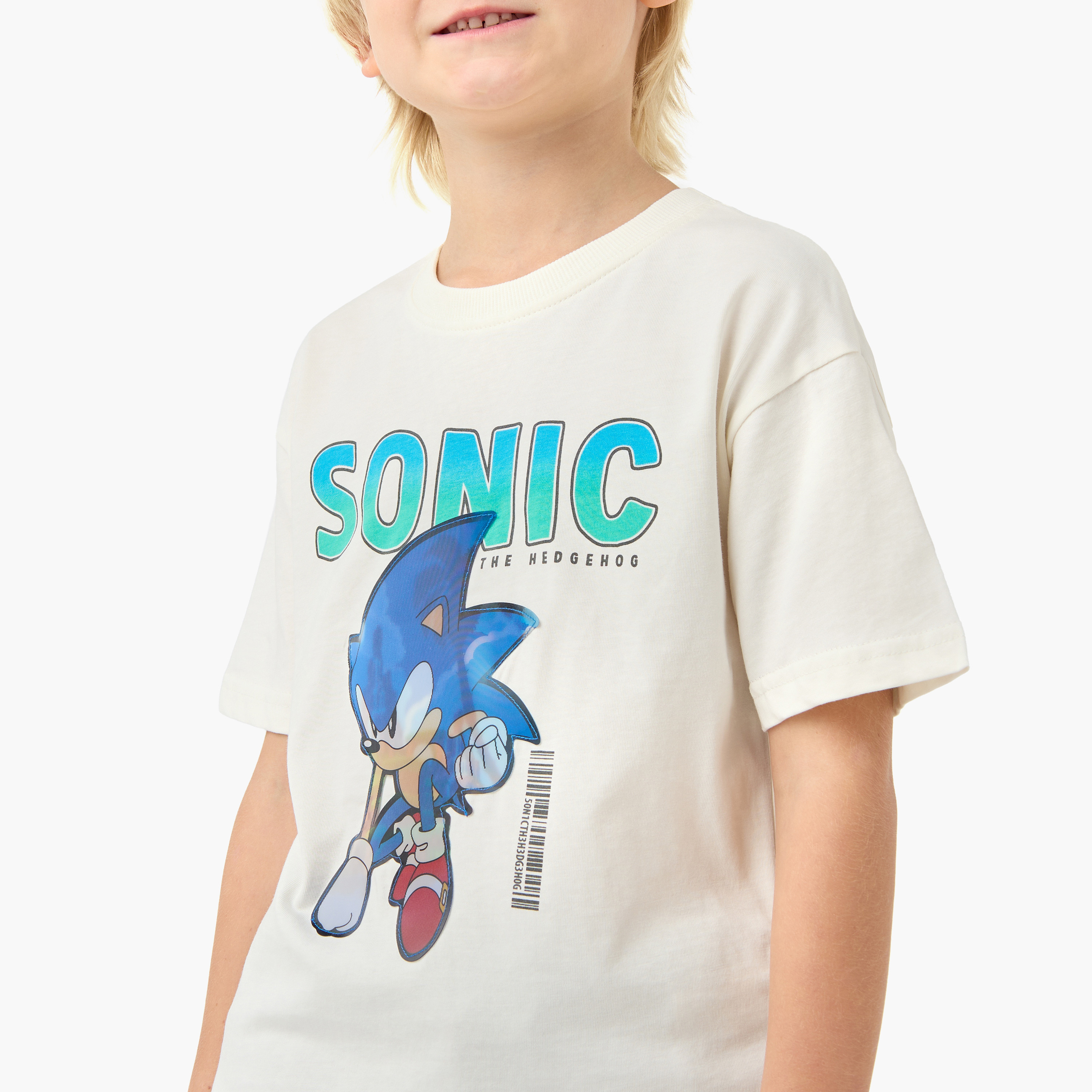 Crew Neck Short Sleeves T-shirt with Sonic the Hedgehog Print-boys-clothing-tshirtsandpolos-image-4