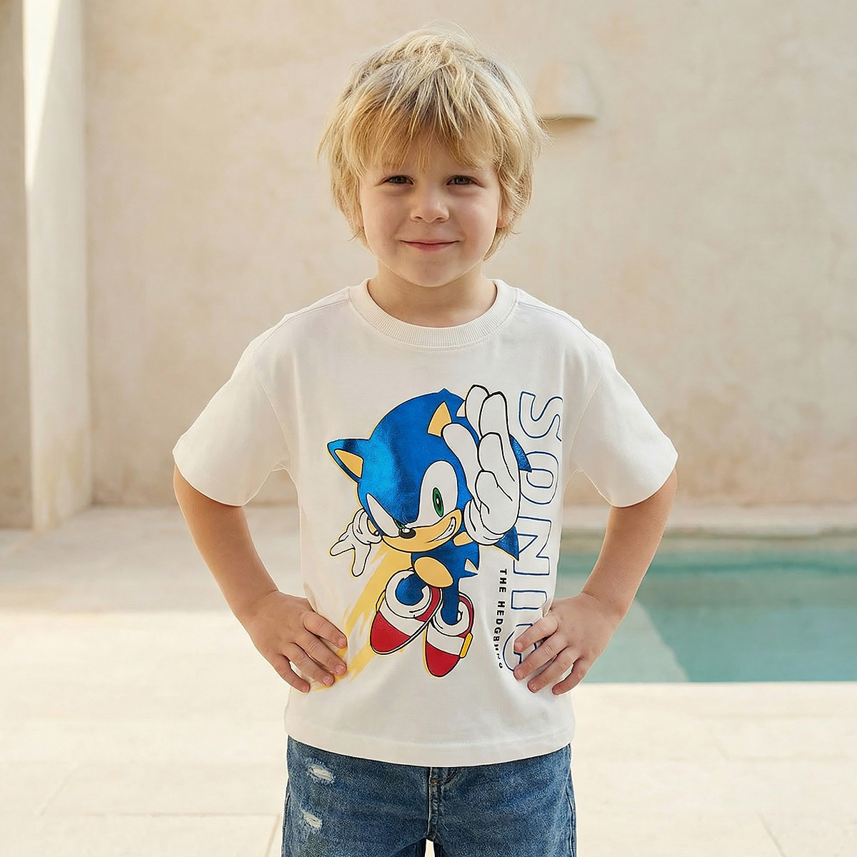 Crew Neck Short Sleeves T-shirt with Sonic the Hedgehog Print-boys-clothing-tshirtsandpolos-image-1