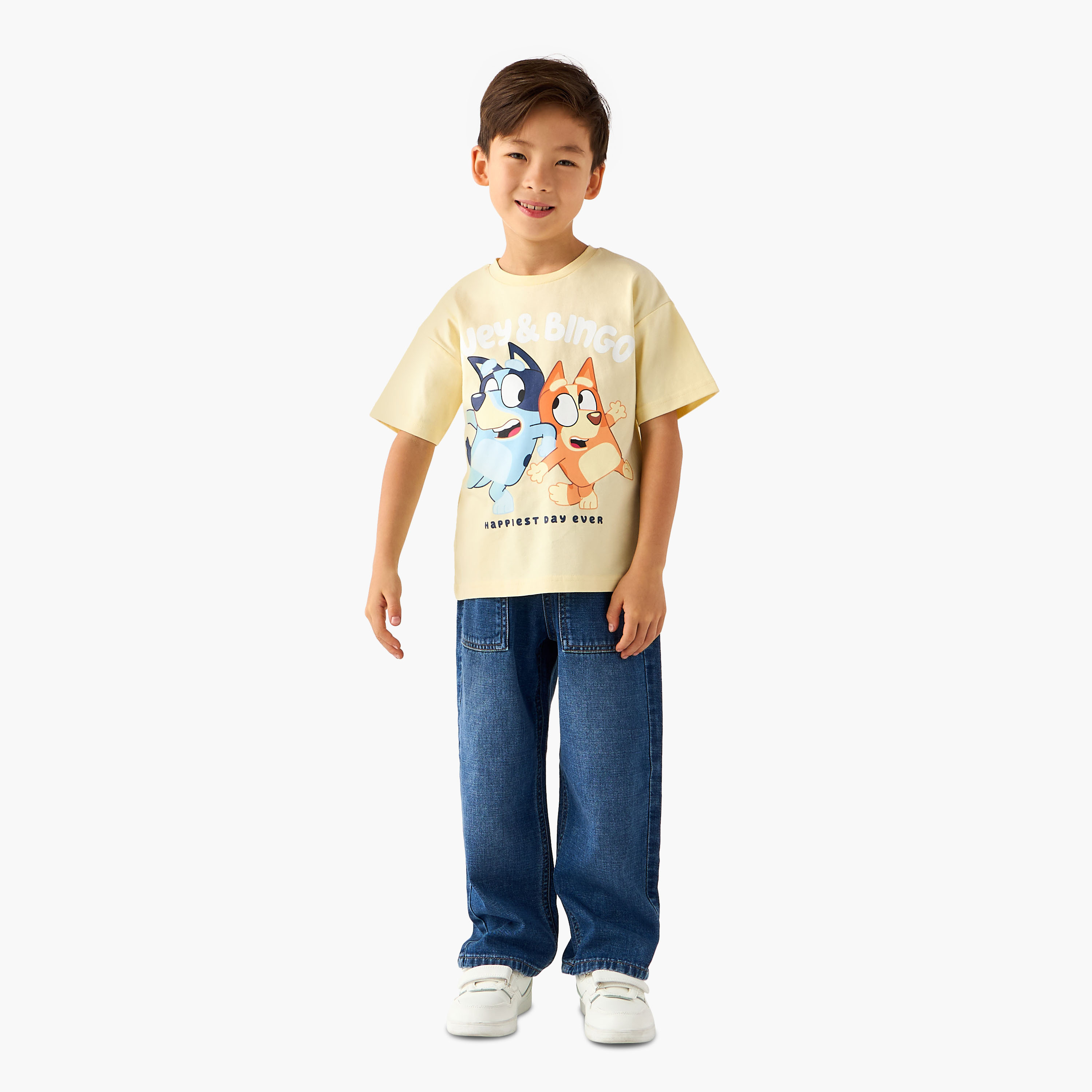 Bluey Crew Neck Short Sleeves T-shirt with Graphic Print-boys-clothing-tshirtsandpolos-image-2