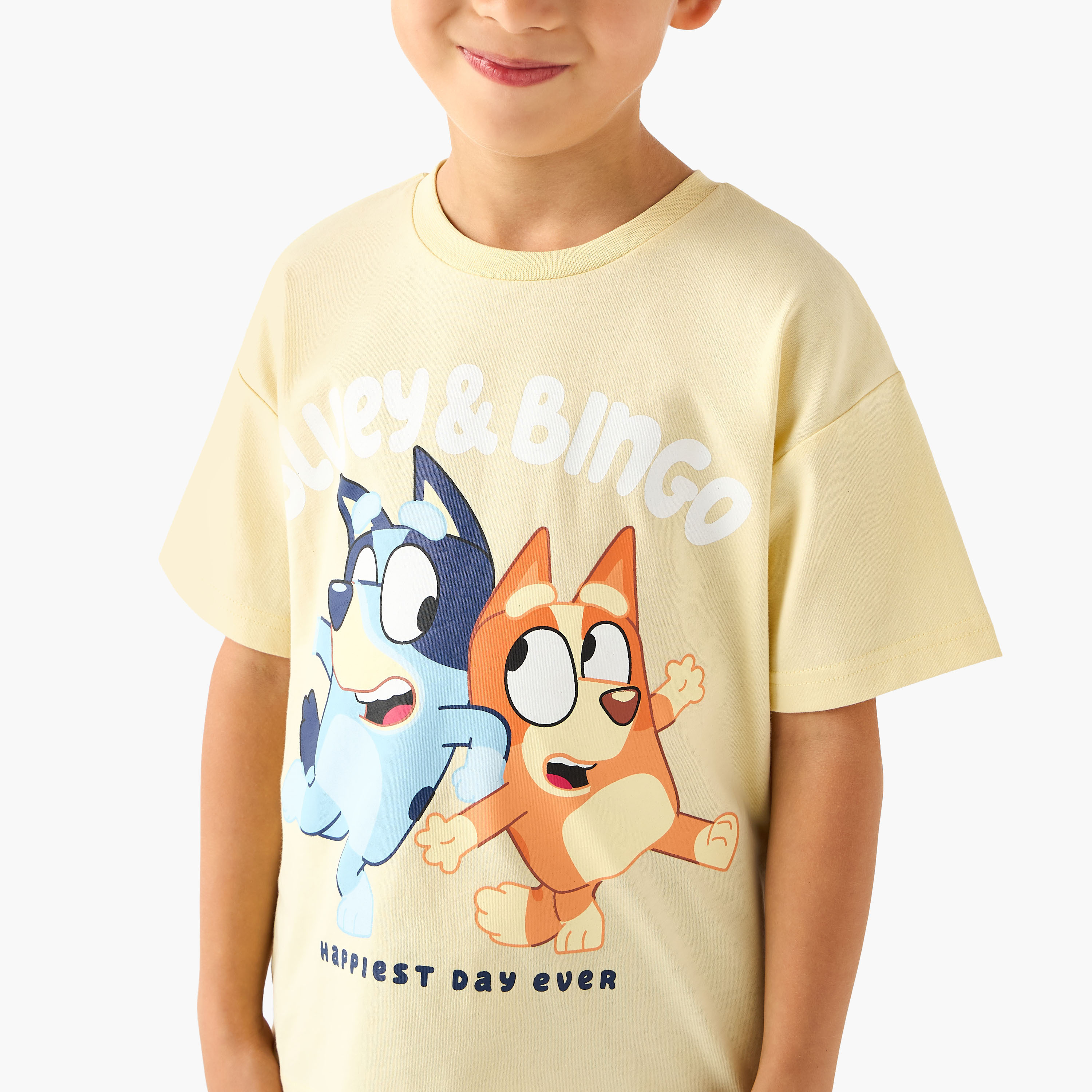 Bluey Crew Neck Short Sleeves T-shirt with Graphic Print-boys-clothing-tshirtsandpolos-image-4