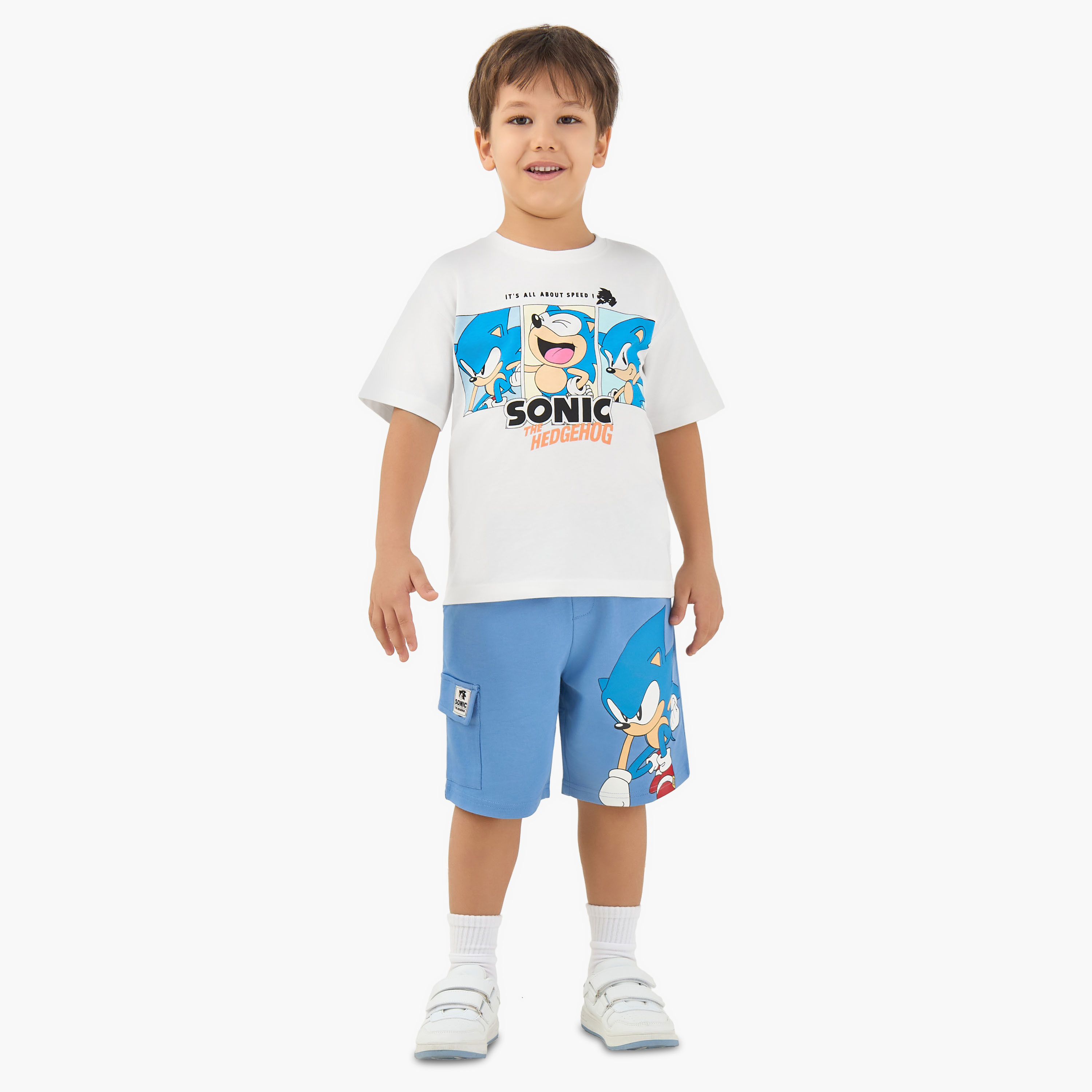 Crew Neck Short Sleeves T-shirt with Sonic the Hedgehog Print-boys-clothing-tshirtsandpolos-image-2