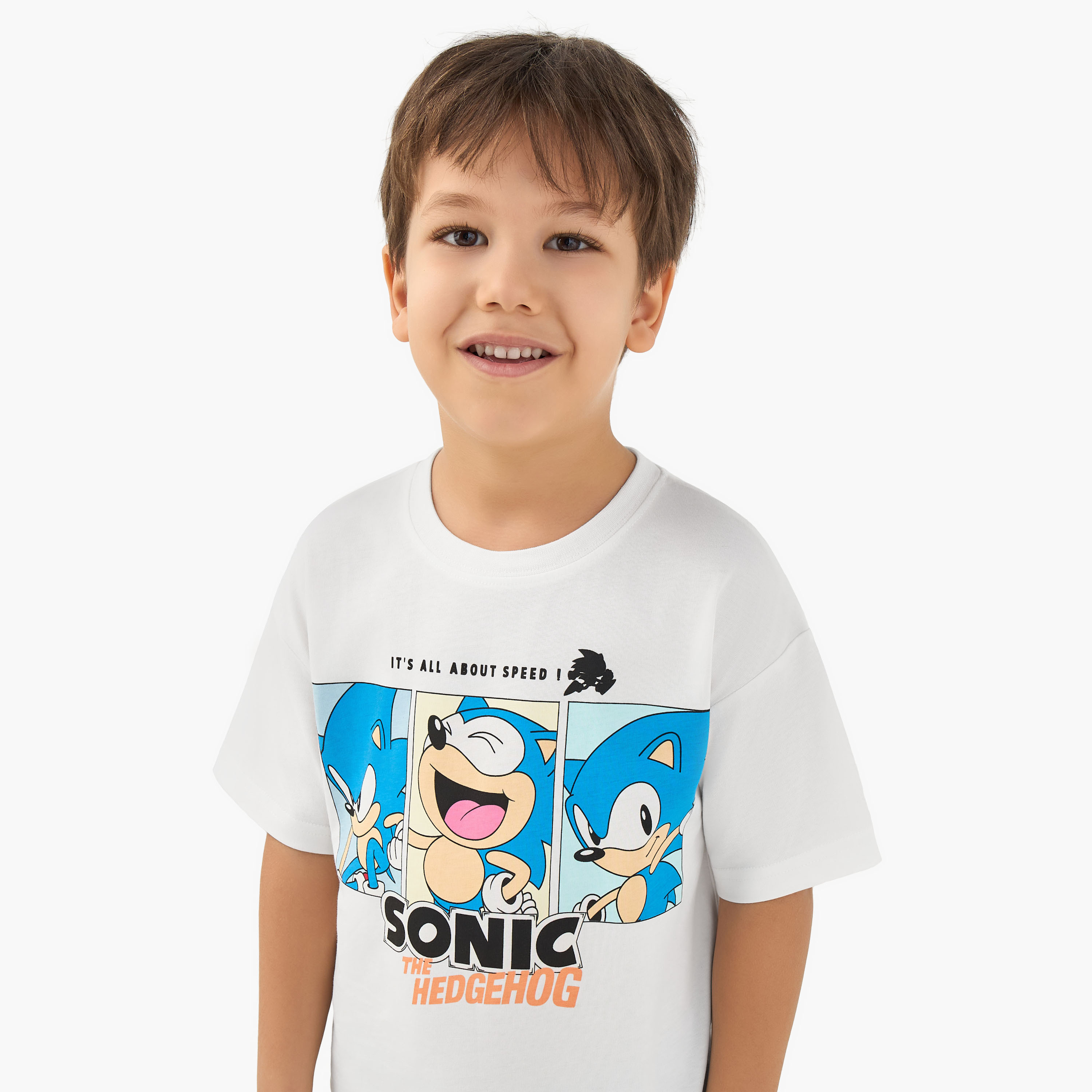 Crew Neck Short Sleeves T-shirt with Sonic the Hedgehog Print-boys-clothing-tshirtsandpolos-image-4