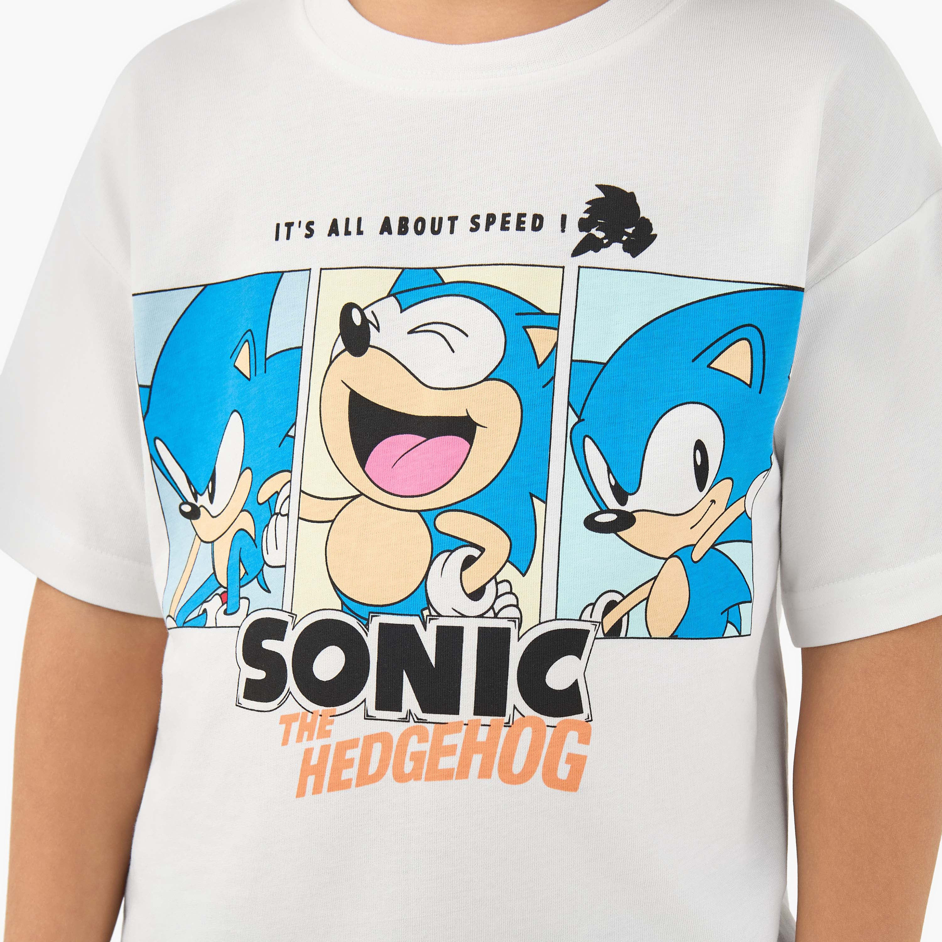 Crew Neck Short Sleeves T-shirt with Sonic the Hedgehog Print-boys-clothing-tshirtsandpolos-image-5