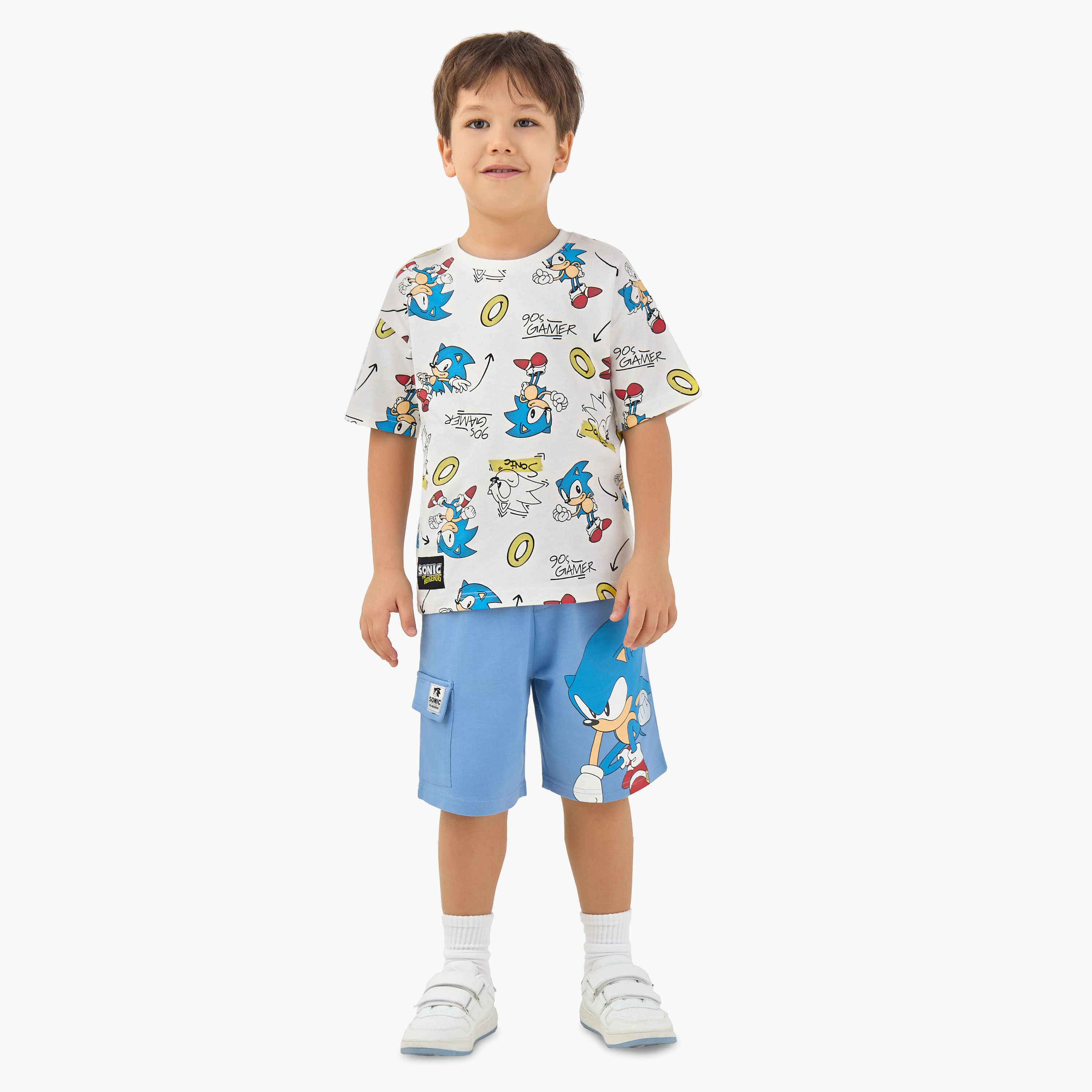 Crew Neck Short Sleeves T-shirt with Sonic the Hedgehog Print-boys-clothing-tshirtsandpolos-image-2
