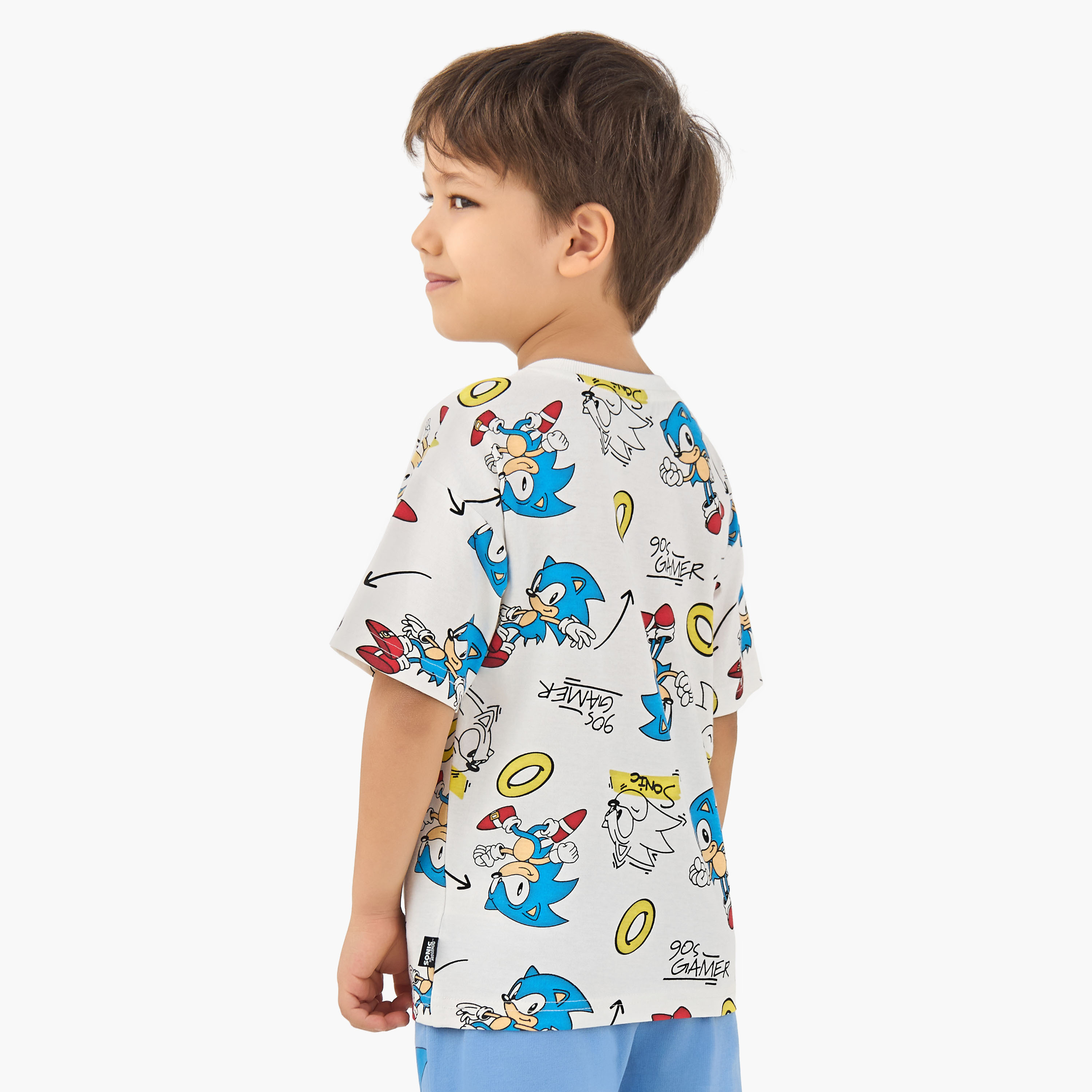 Crew Neck Short Sleeves T-shirt with Sonic the Hedgehog Print-boys-clothing-tshirtsandpolos-image-3