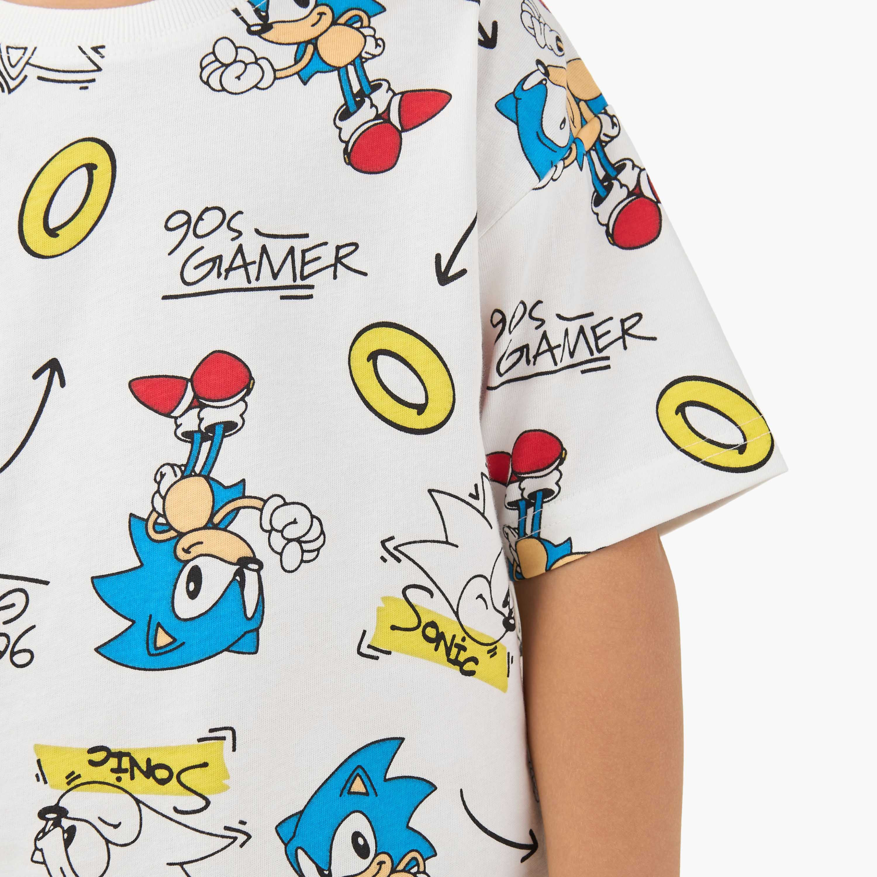 Crew Neck Short Sleeves T-shirt with Sonic the Hedgehog Print-boys-clothing-tshirtsandpolos-image-5