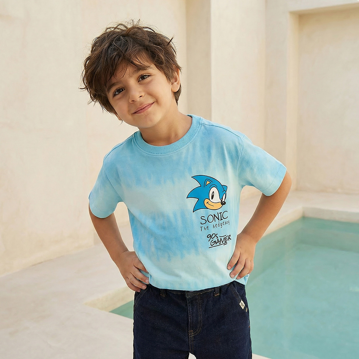 Crew Neck Short Sleeves T-shirt with Sonic the Hedgehog Print-boys-clothing-tshirtsandpolos-image-1