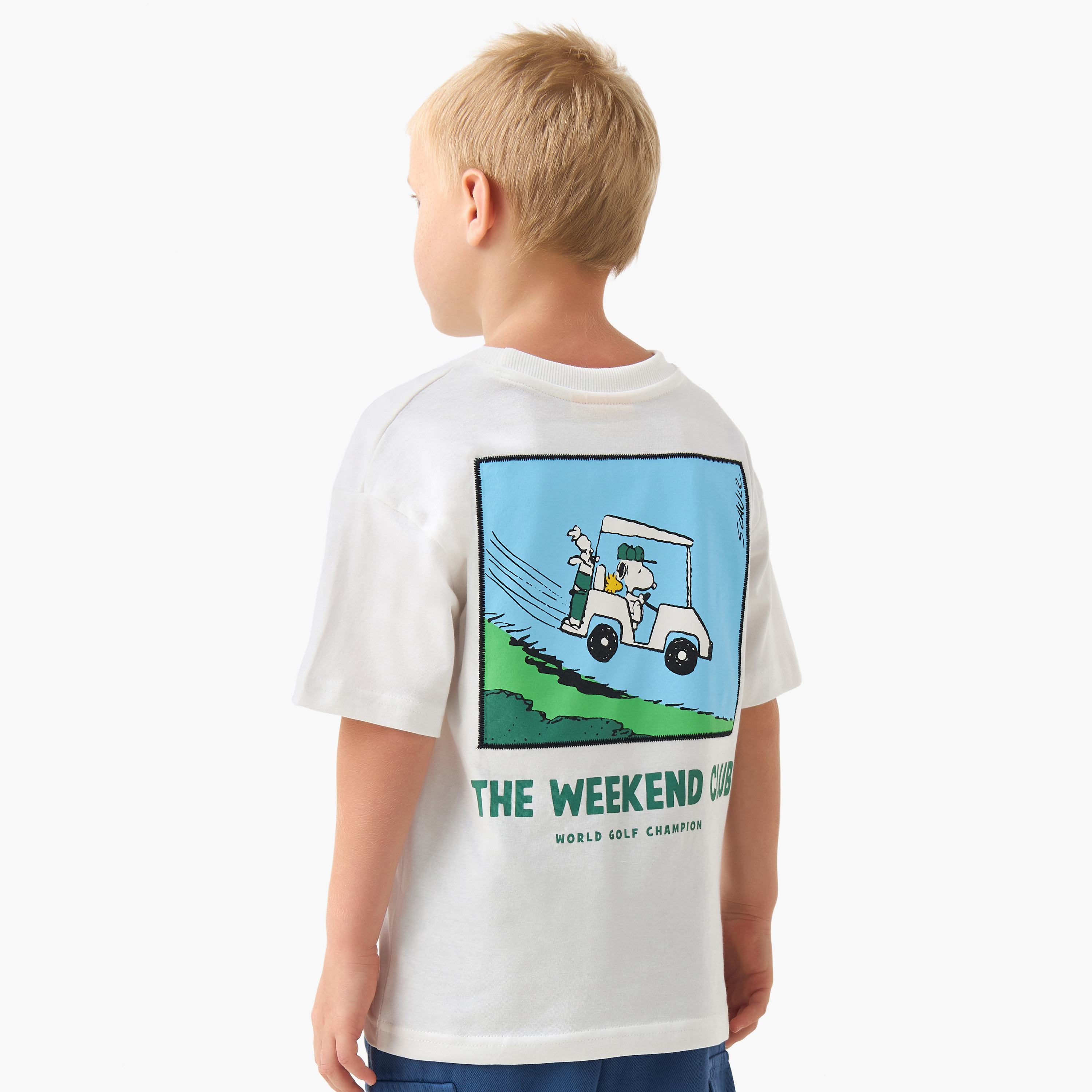 Round Neck Short Sleeve T-shirt with Snoopy Print-boys-clothing-tshirtsandpolos-image-3