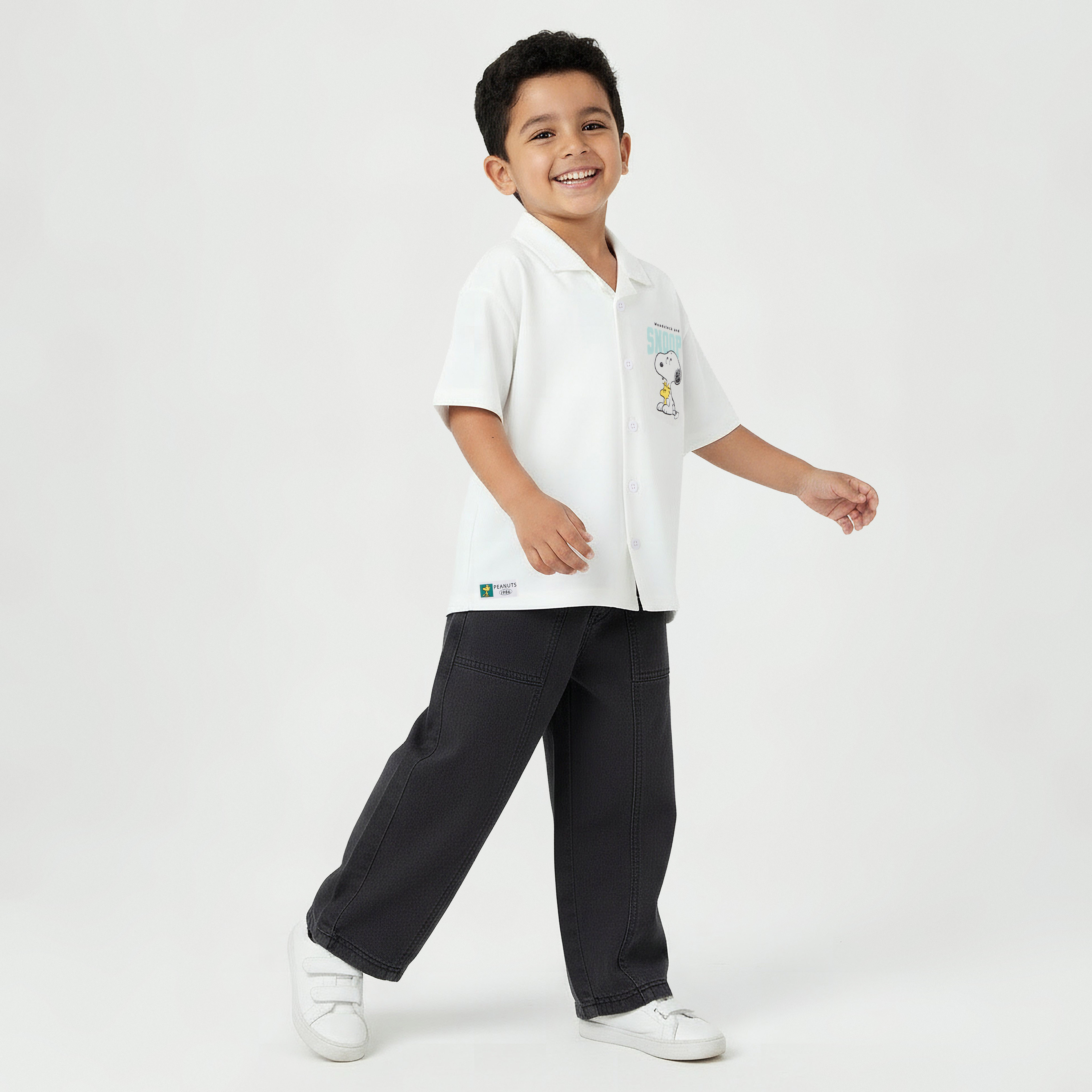 Short Sleeves Shirt with Snoopy Print-boys-clothing-shirts-image-2