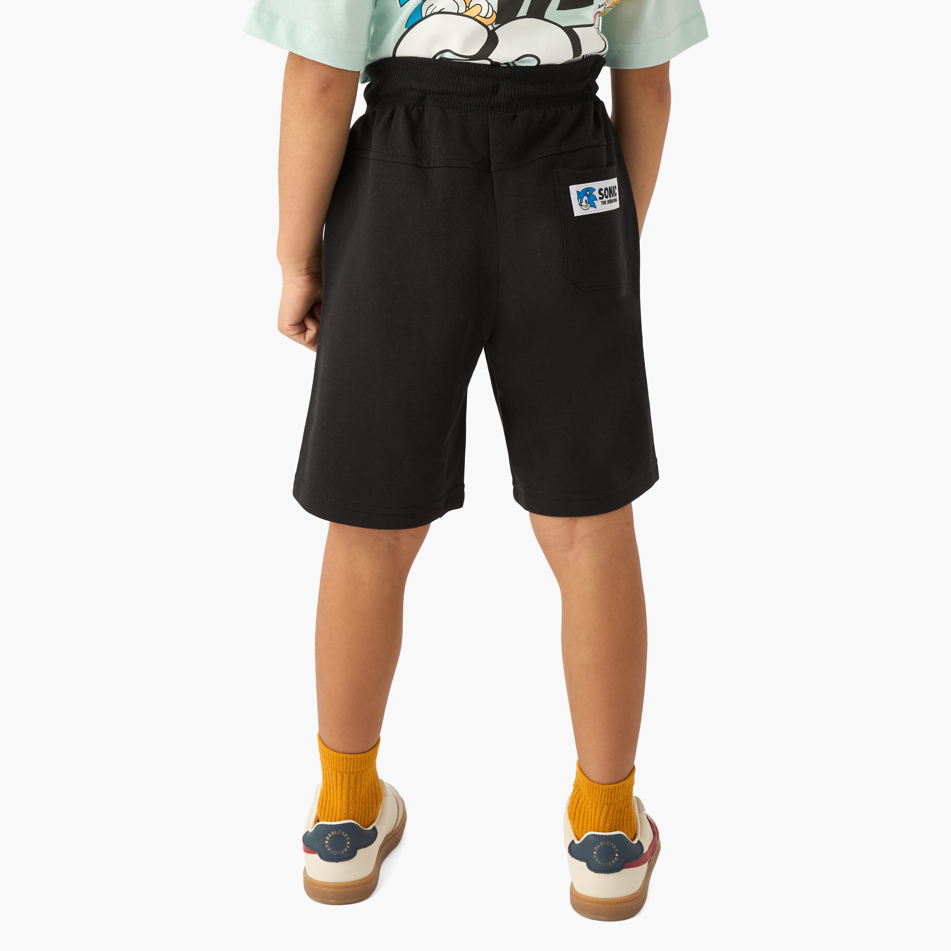شورت طول الركبة بطبعات سونيك وخصر مطاطي برباط-boys-clothing-bottoms-shorts-image-3