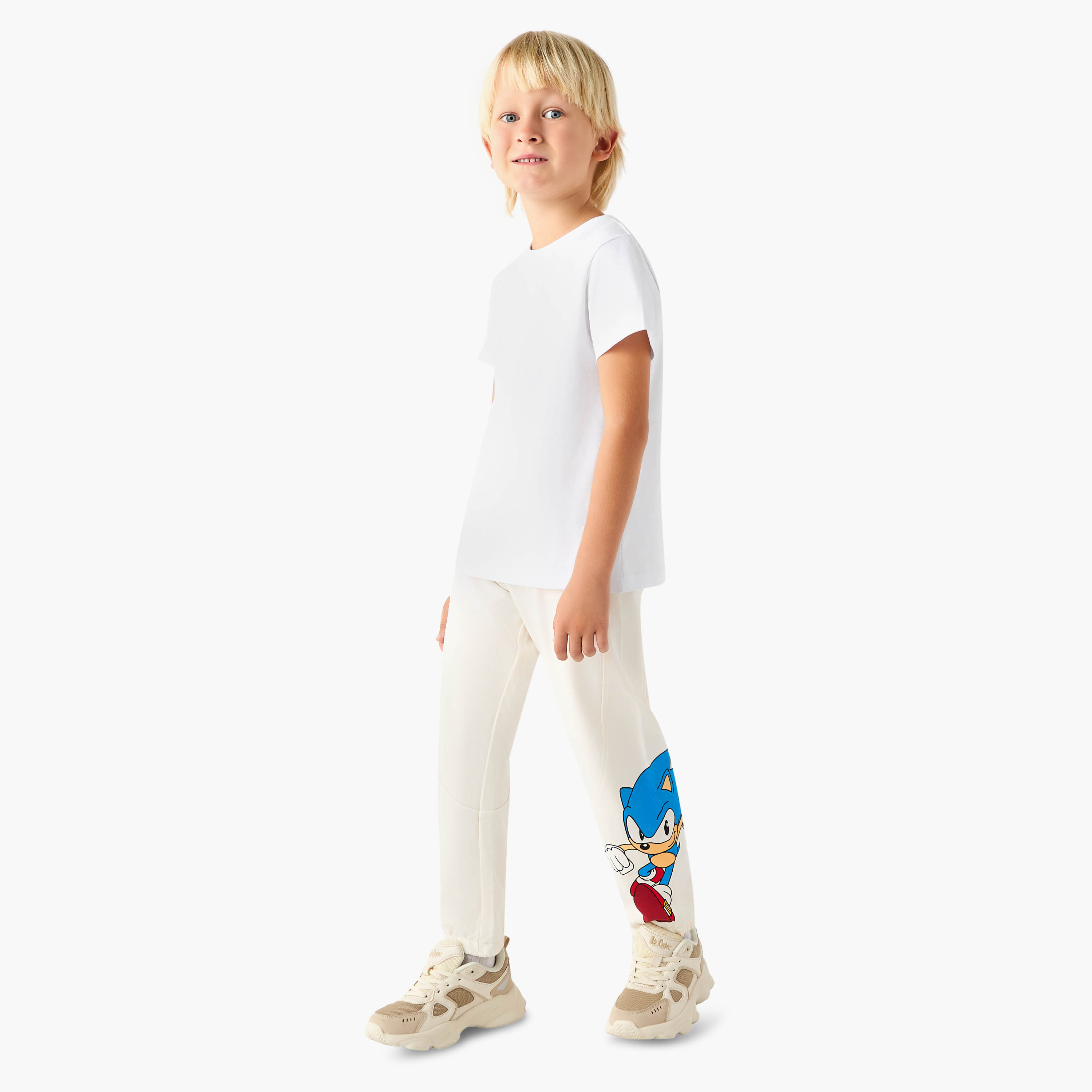 Elasticated Drawstring Waist Joggers with Sonic the Hedgehog Print-boys-clothing-bottoms-joggersandtrackpants-image-2