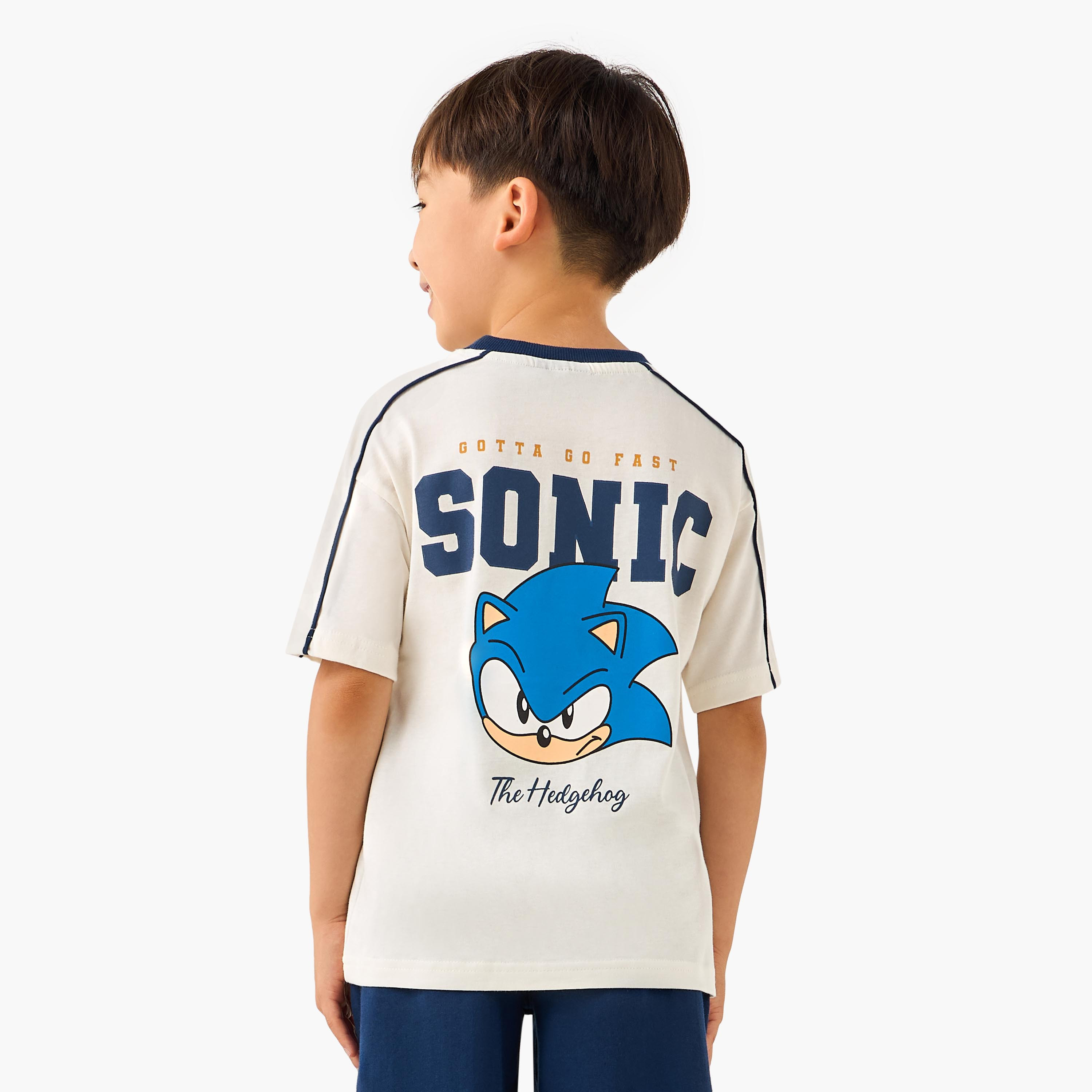 Crew Neck Short Sleeves T-shirt and Shorts Set with Sonic Print-baby-boys-clothing-setsandcoords-image-1