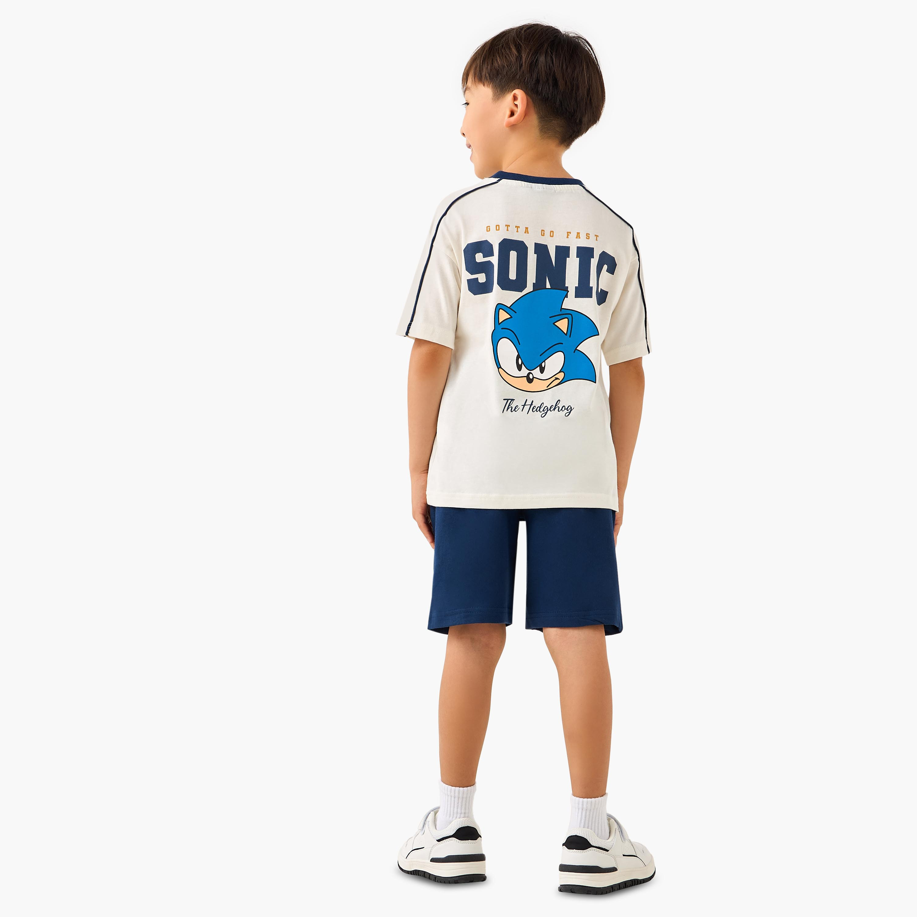 Crew Neck Short Sleeves T-shirt and Shorts Set with Sonic Print-baby-boys-clothing-setsandcoords-image-5