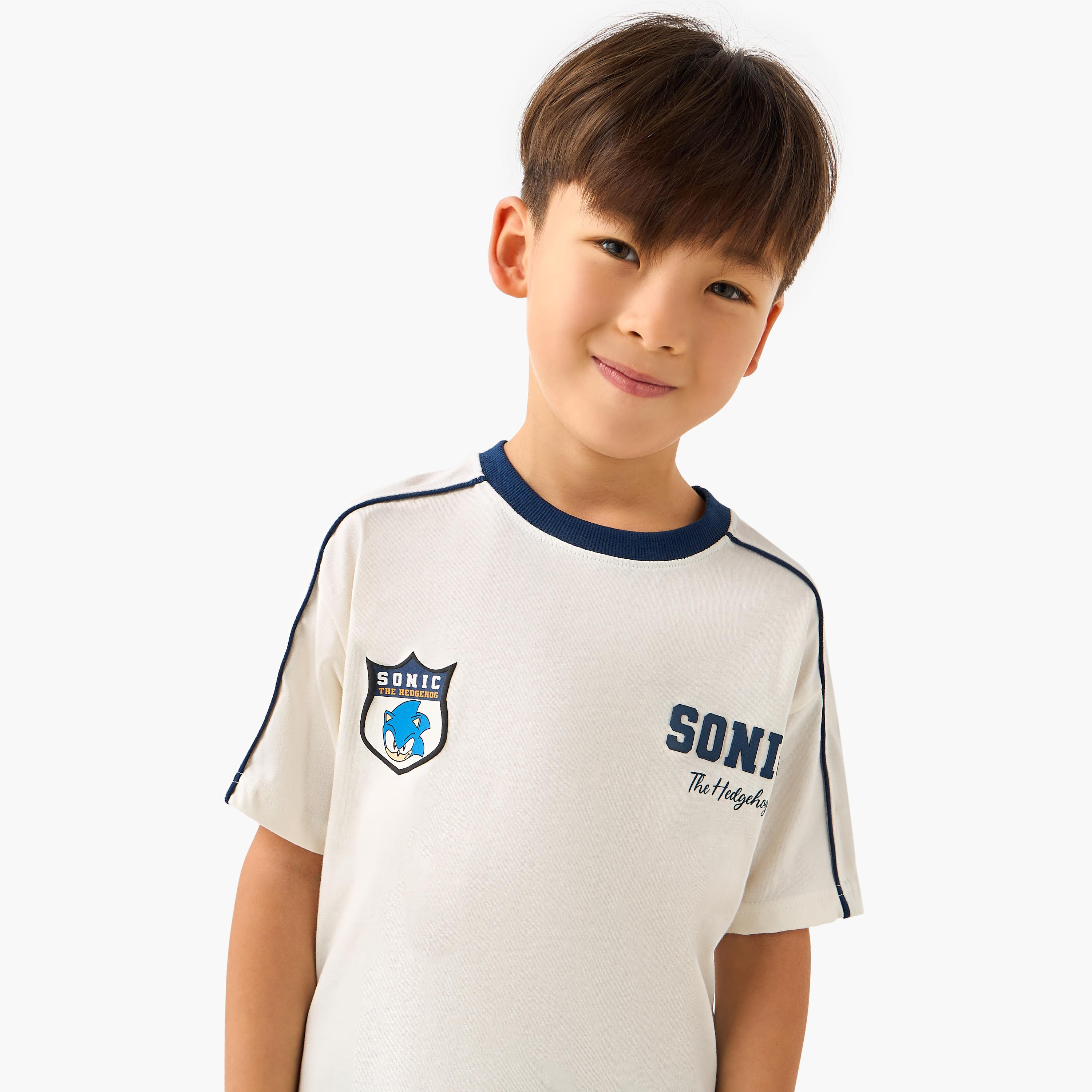 Crew Neck Short Sleeves T-shirt and Shorts Set with Sonic Print-baby-boys-clothing-setsandcoords-image-6