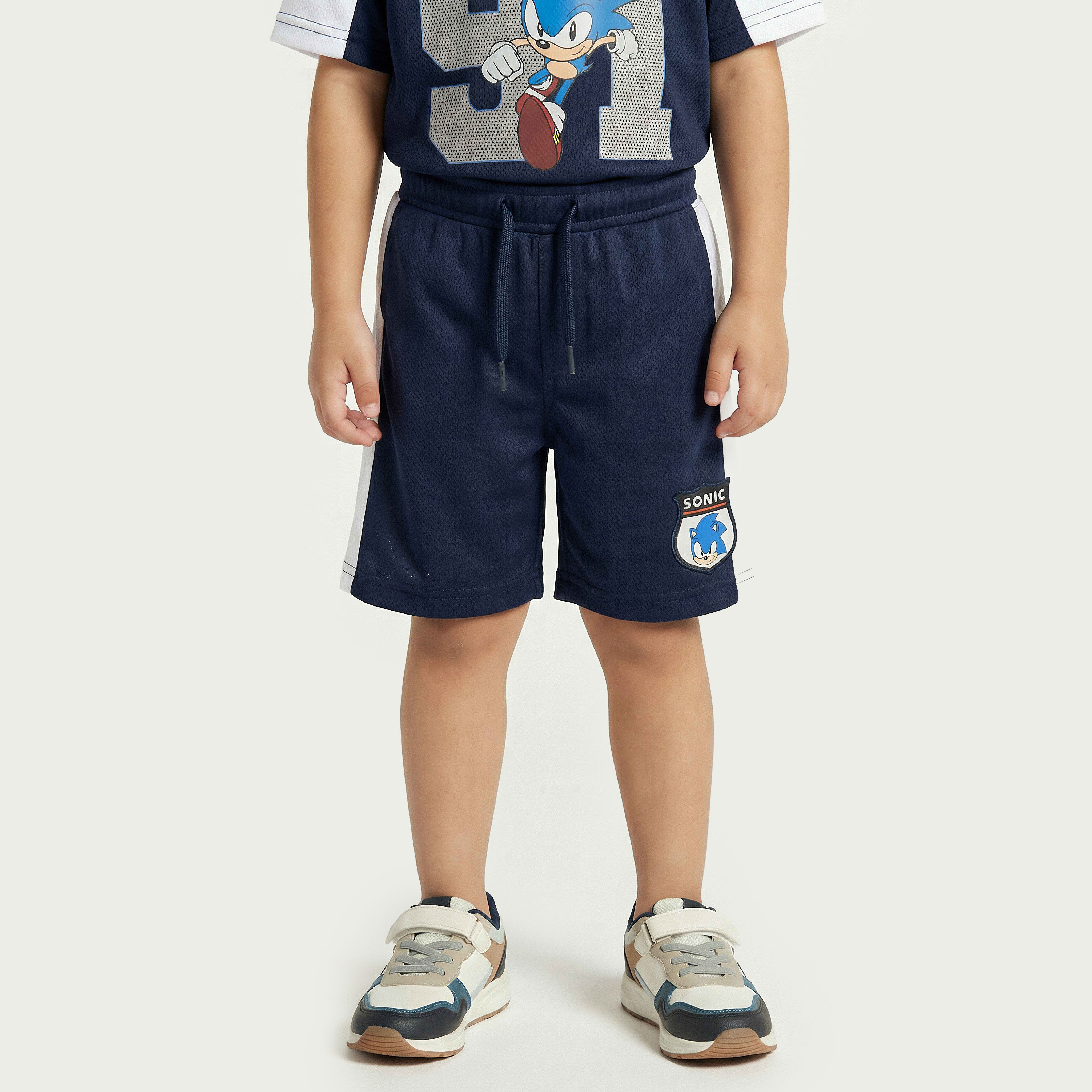 Crew Neck Short Sleeves T-shirt and Shorts Set with Sonic the Hedgehog Print-boys-clothing-setsandcoords-image-5