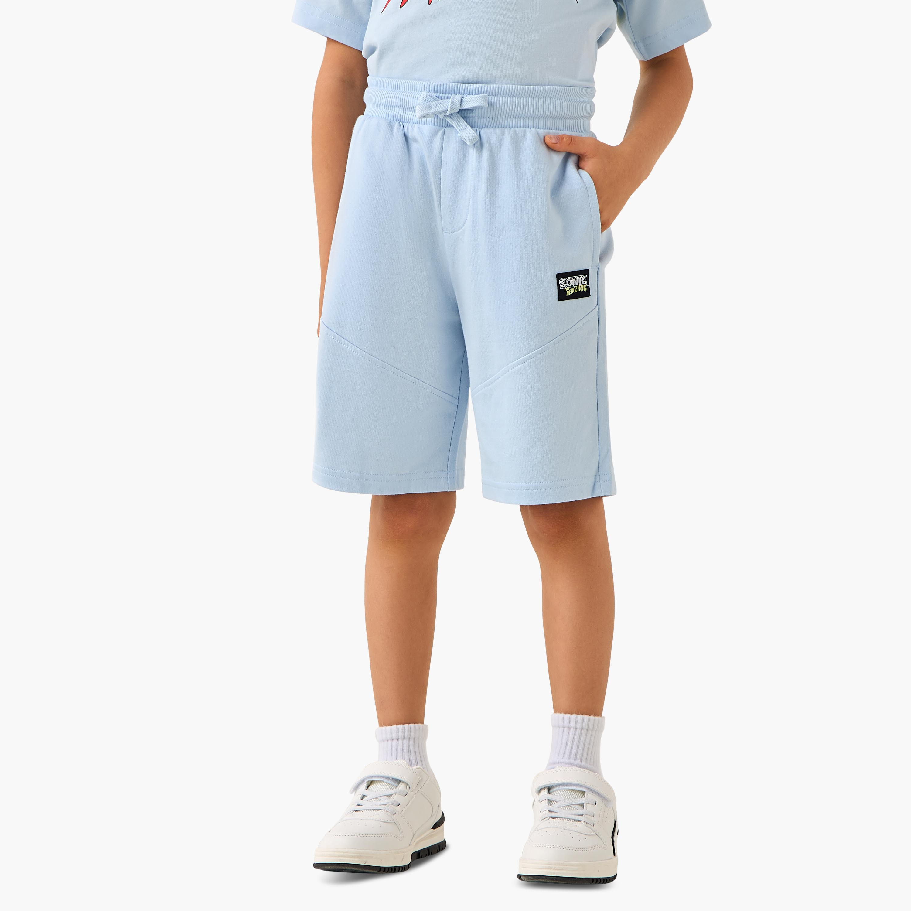 Crew Neck Short Sleeves T-shirt and Shorts Set with Sonic the Hedgehog Print-boys-clothing-setsandcoords-image-4