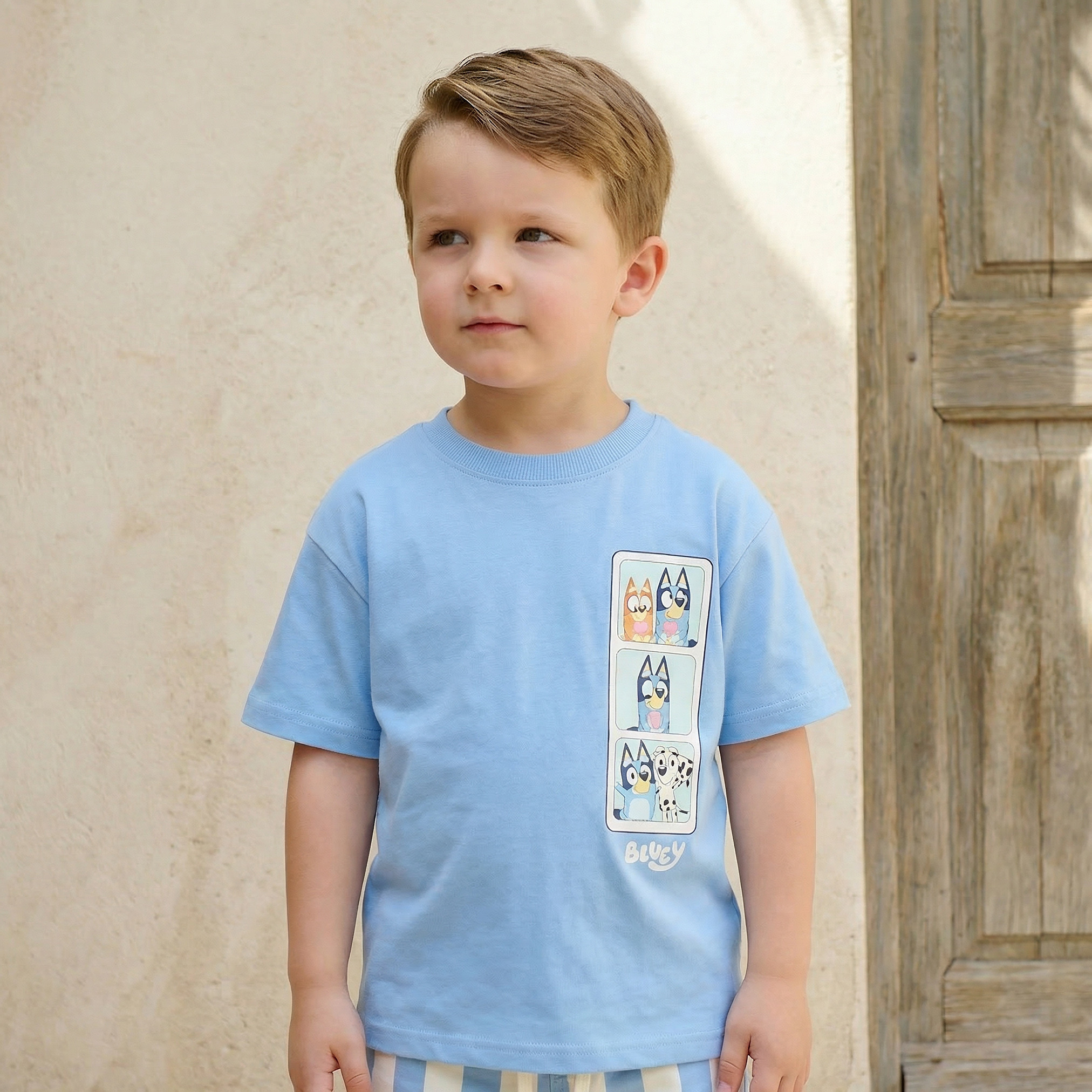 Bluey Crew Neck Short Sleeve T-shirt and Shorts Set with Drawstring Closure-baby-boys-clothing-setsandcoords-image-2