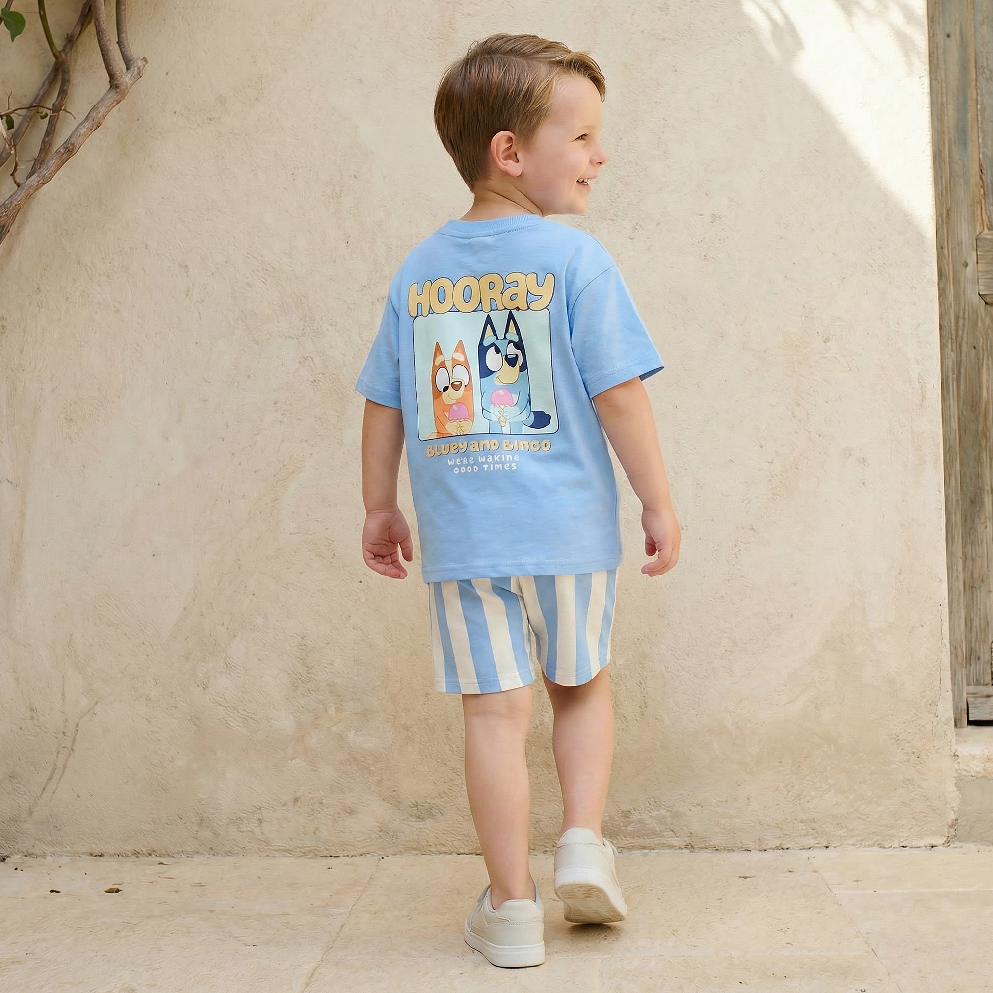 Bluey Crew Neck Short Sleeve T-shirt and Shorts Set with Drawstring Closure-baby-boys-clothing-setsandcoords-image-3