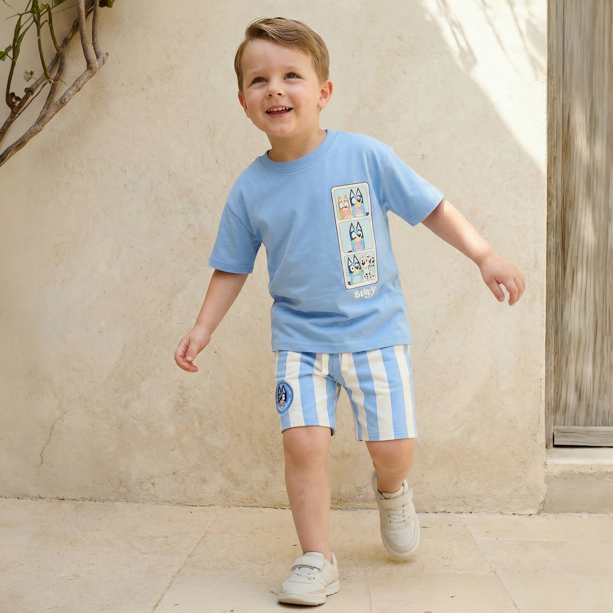 Bluey Crew Neck Short Sleeve T-shirt and Shorts Set with Drawstring Closure-baby-boys-clothing-setsandcoords-image-6