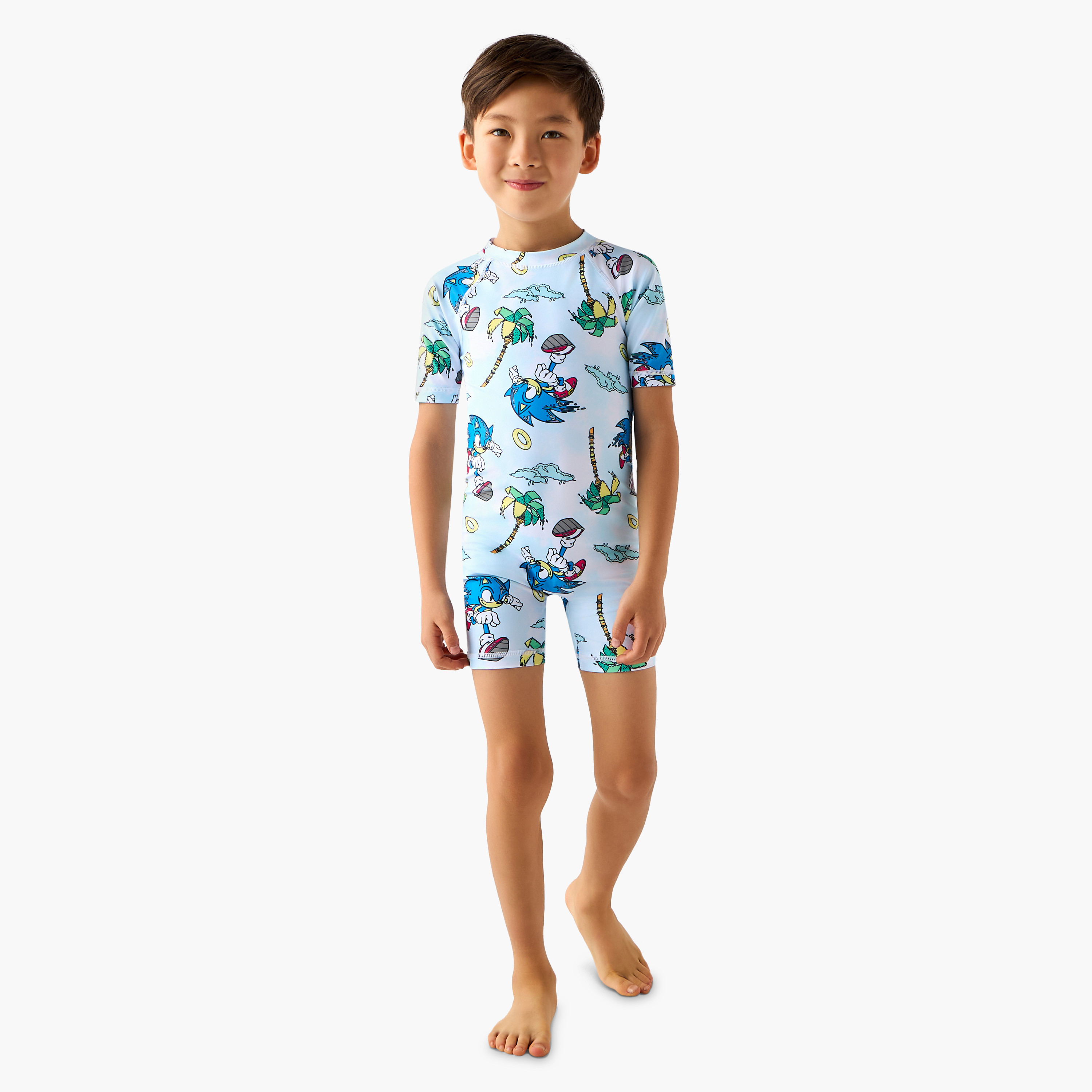 Boys Sonic the Hedgehog Print Swimsuit-boys-clothing-swimwear-image-2